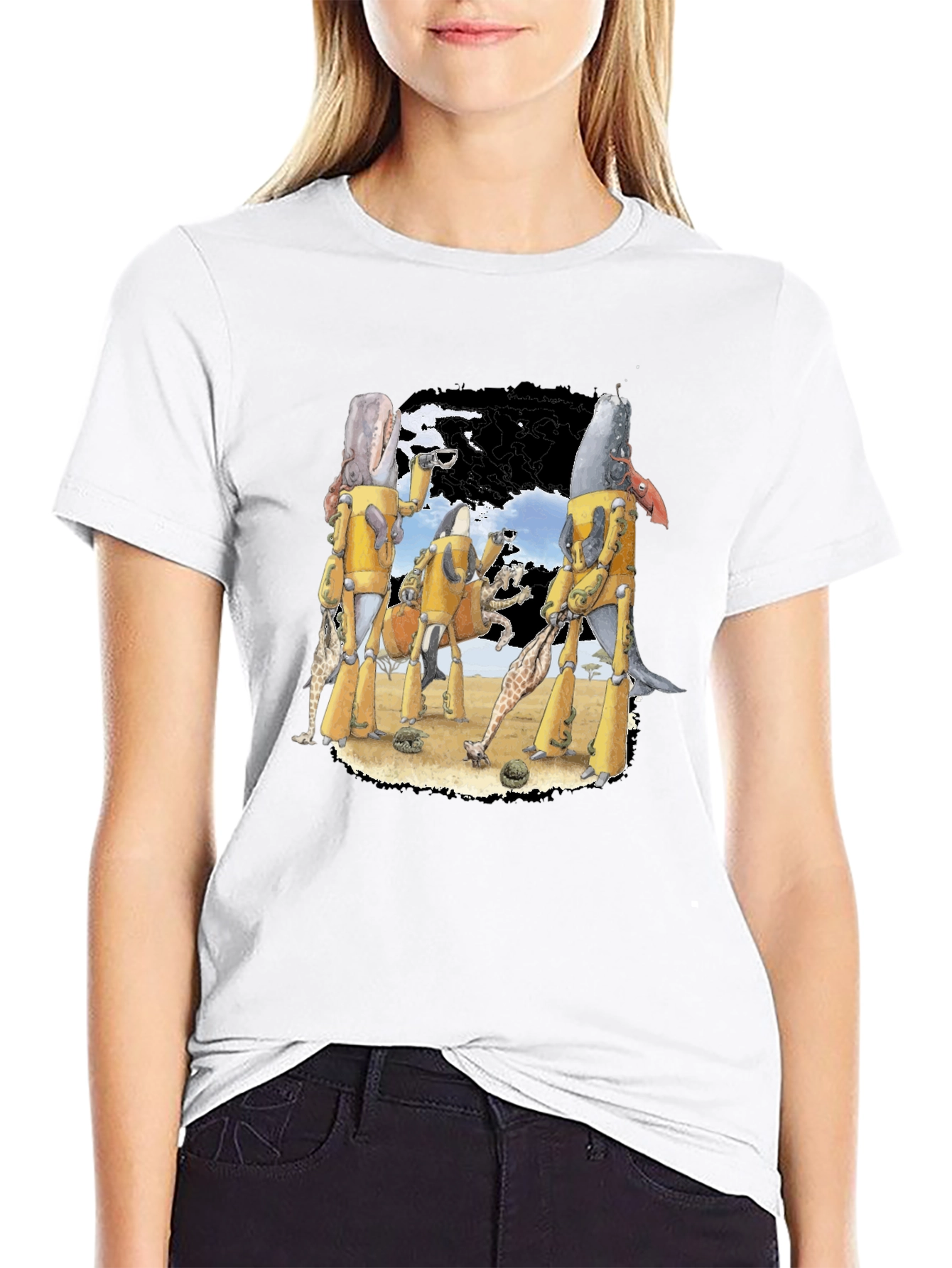 Whimsical Robotic Whale Adventure Graphic Tee