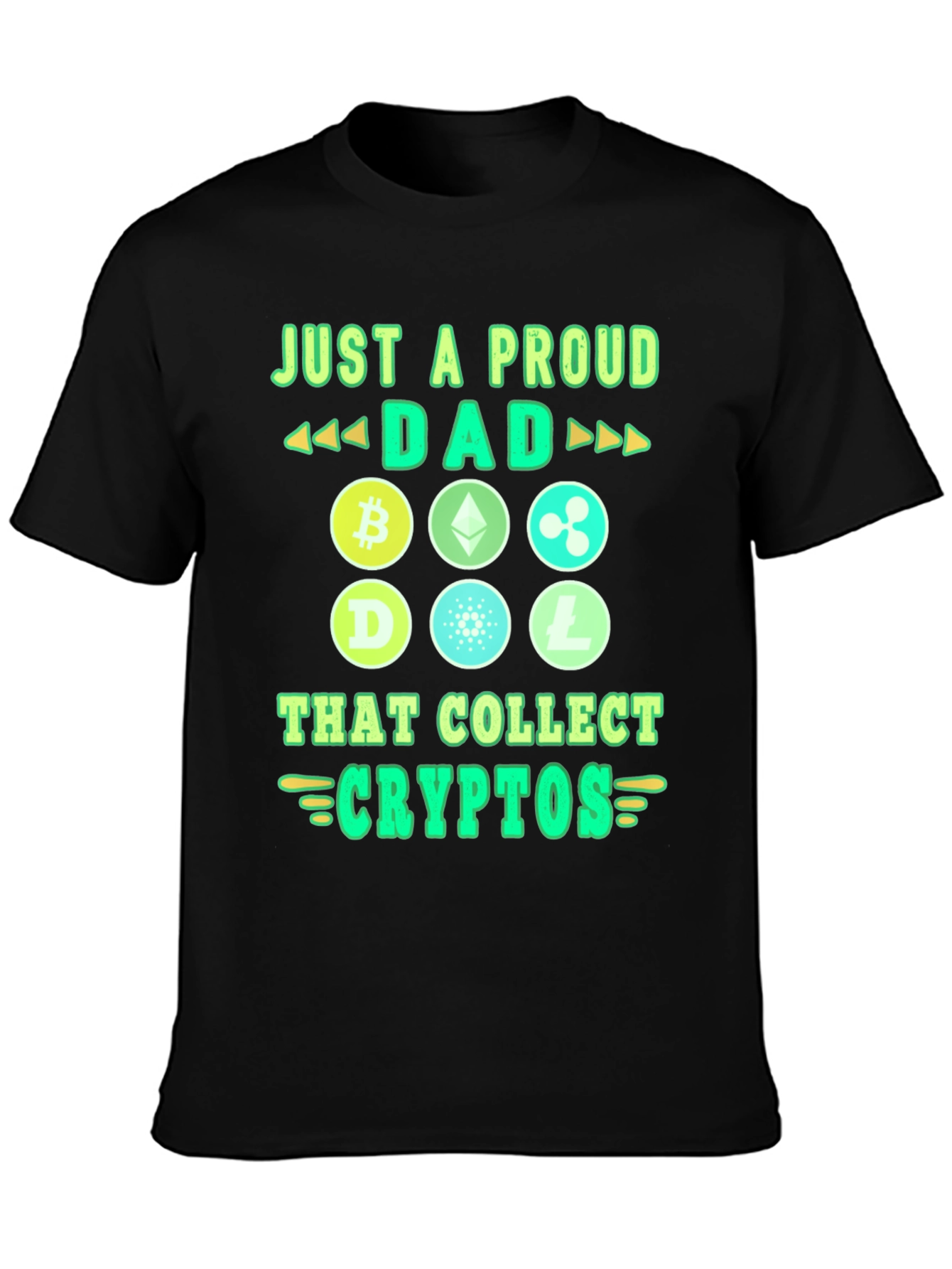 Proud Dad Crypto Collector Black Graphic Tee