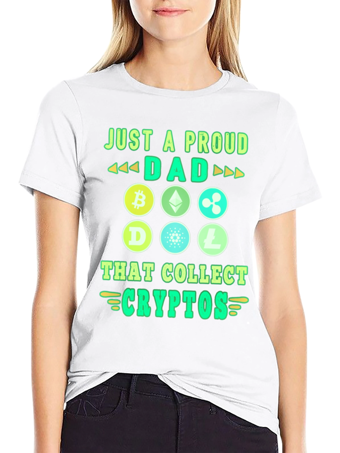 Proud Dad Crypto Collector Black Graphic Tee