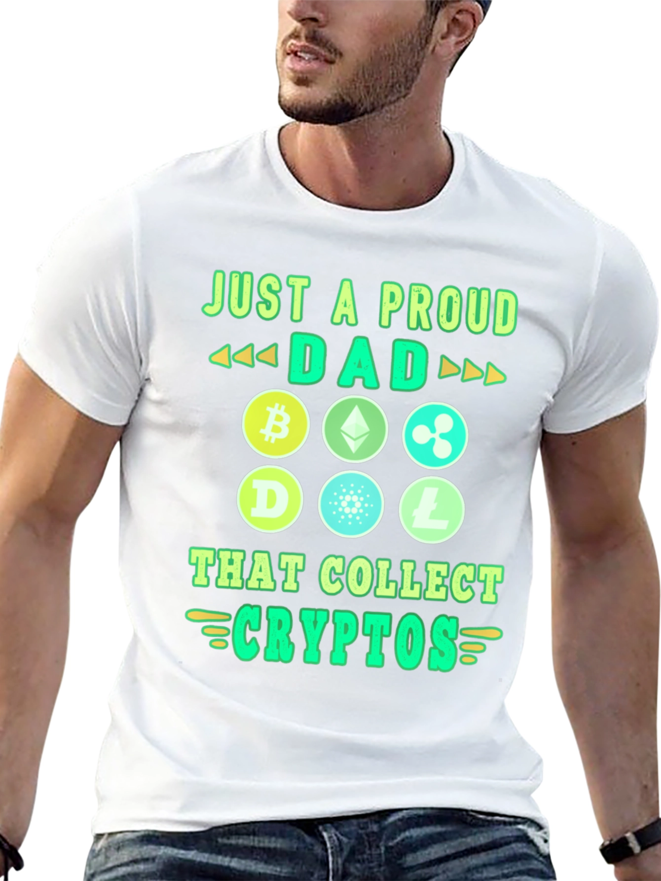 Proud Dad Crypto Collector Black Graphic Tee