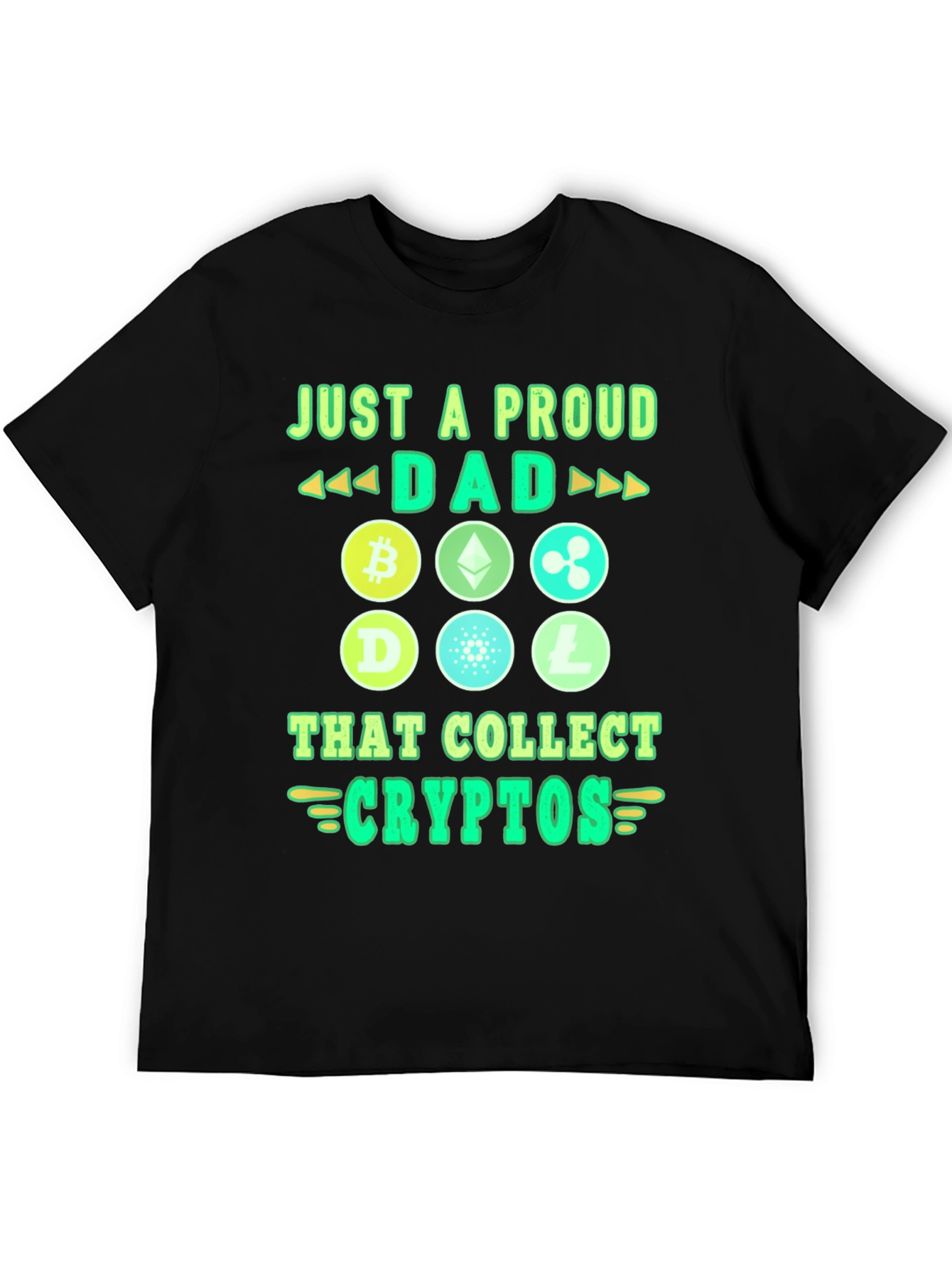 Proud Dad Crypto Collector Black Graphic Tee