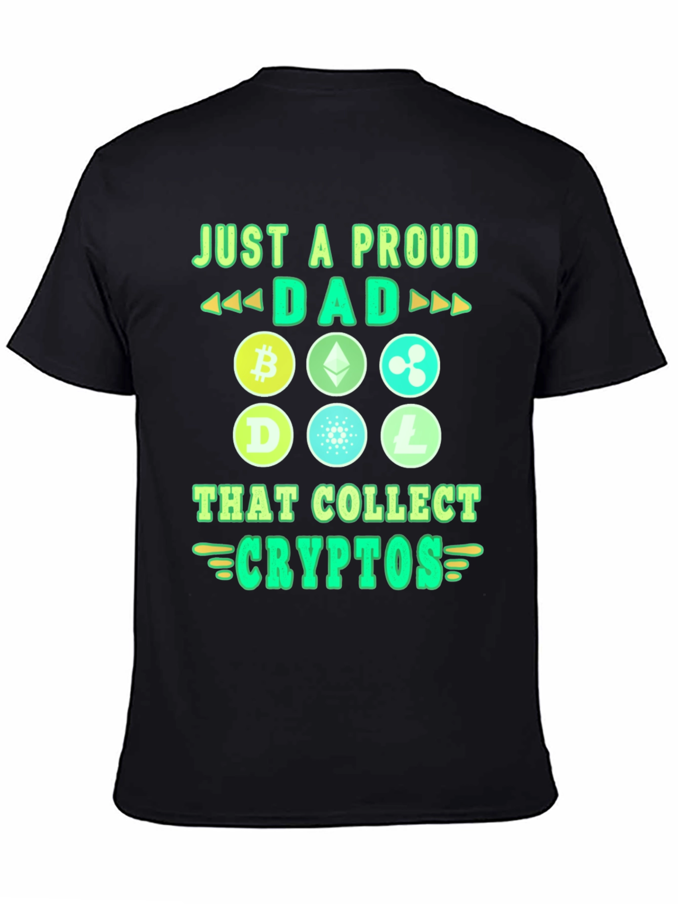 Proud Dad Crypto Collector Black Graphic Tee
