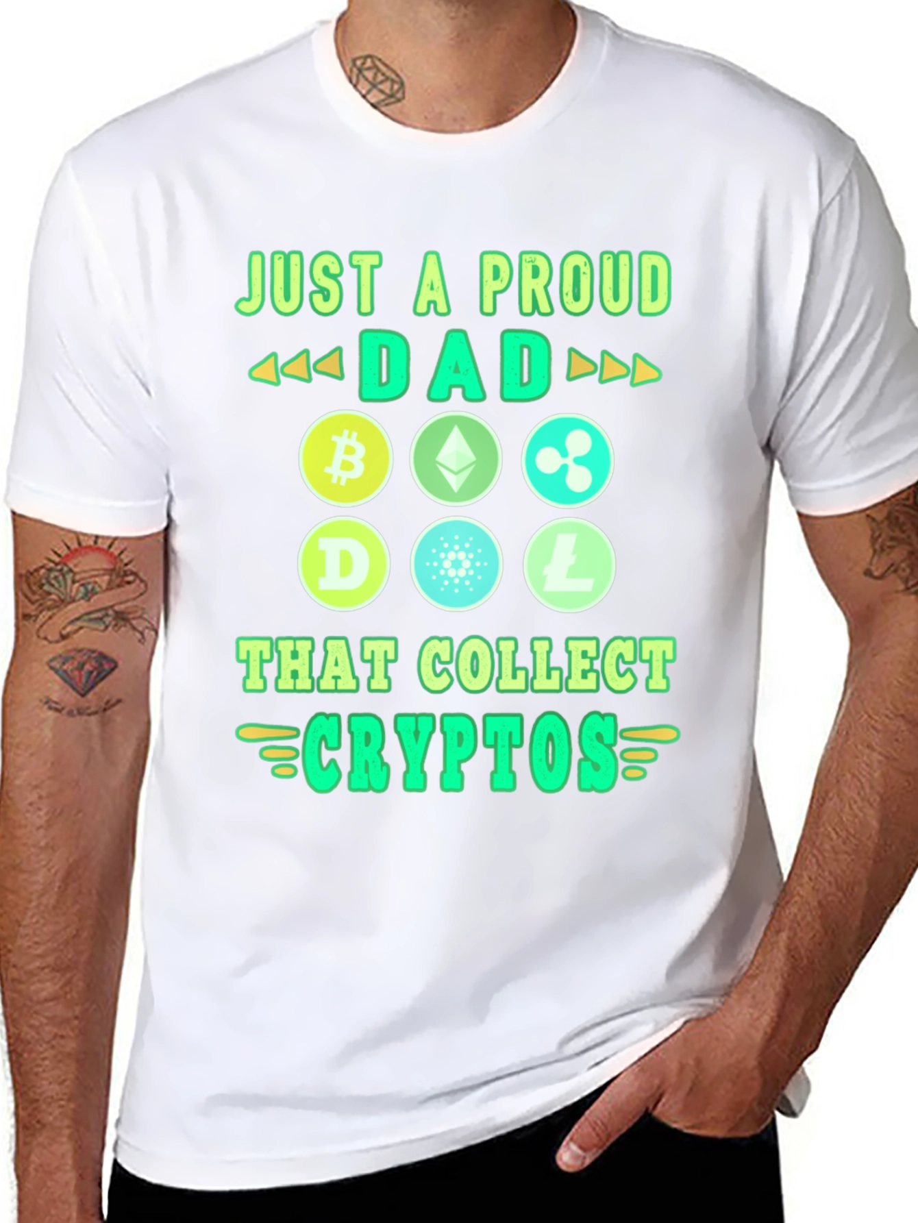 Proud Dad Crypto Collector Black Graphic Tee
