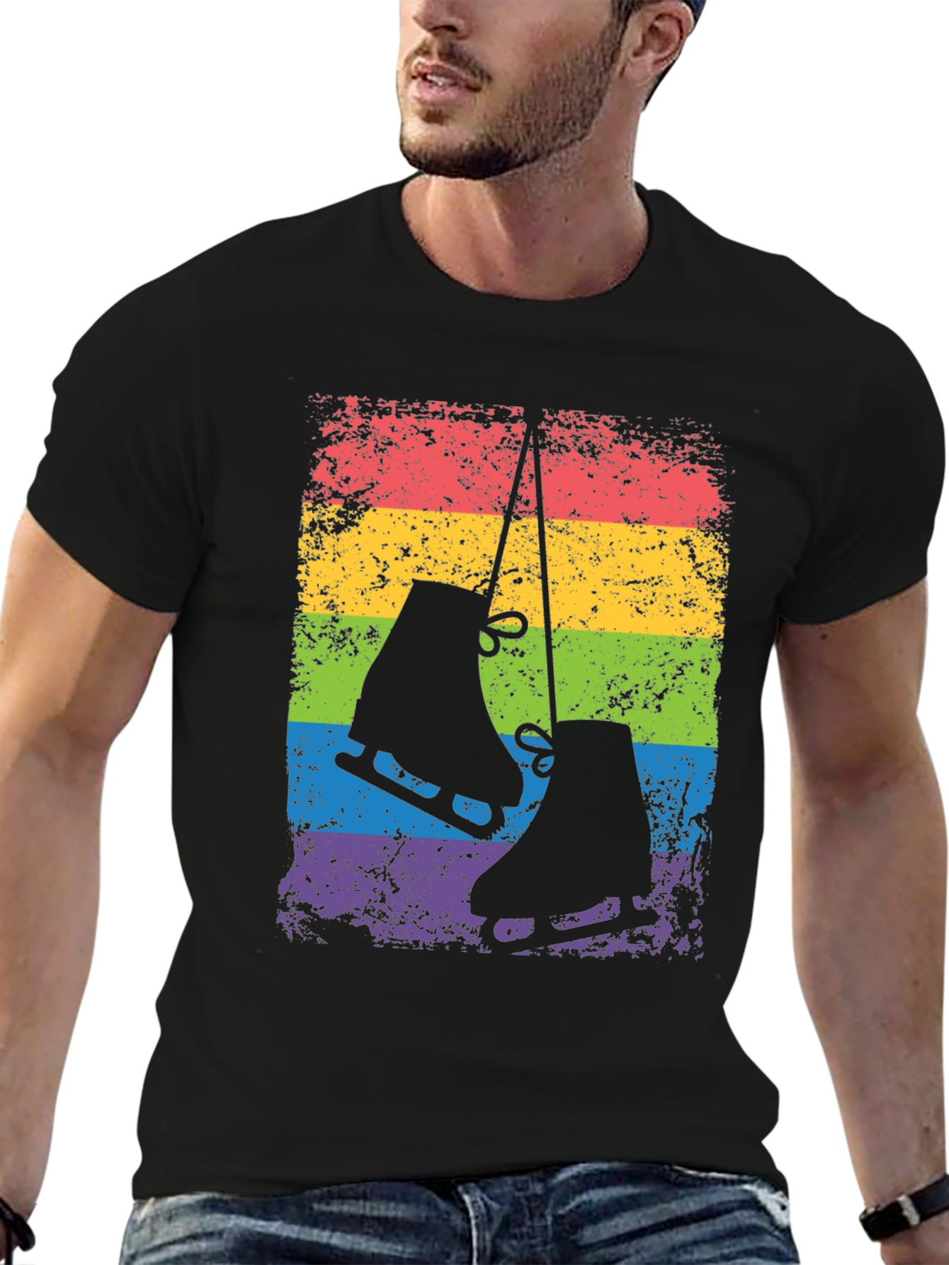 Rainbow Ice Skates Graphic T-Shirt