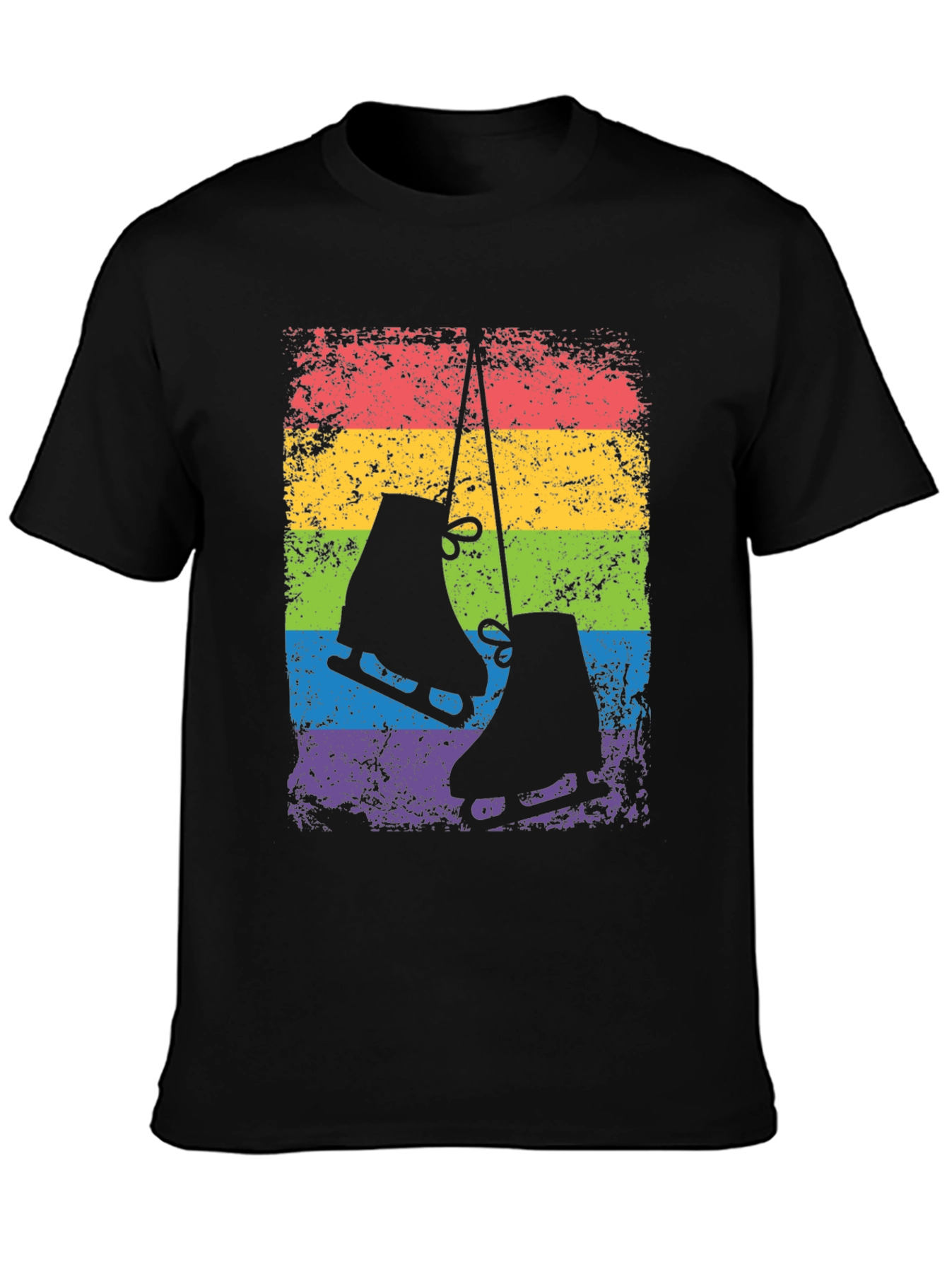 Rainbow Ice Skates Graphic T-Shirt