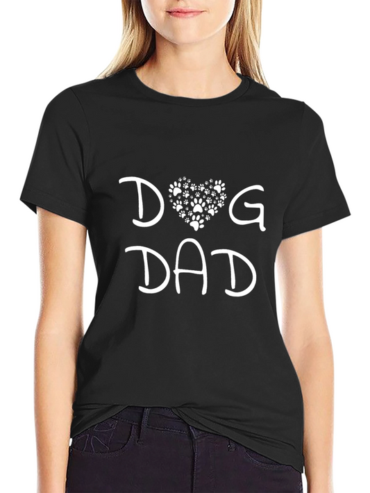 Dog Dad T-Shirt - Cute Paw Print Heart Design
