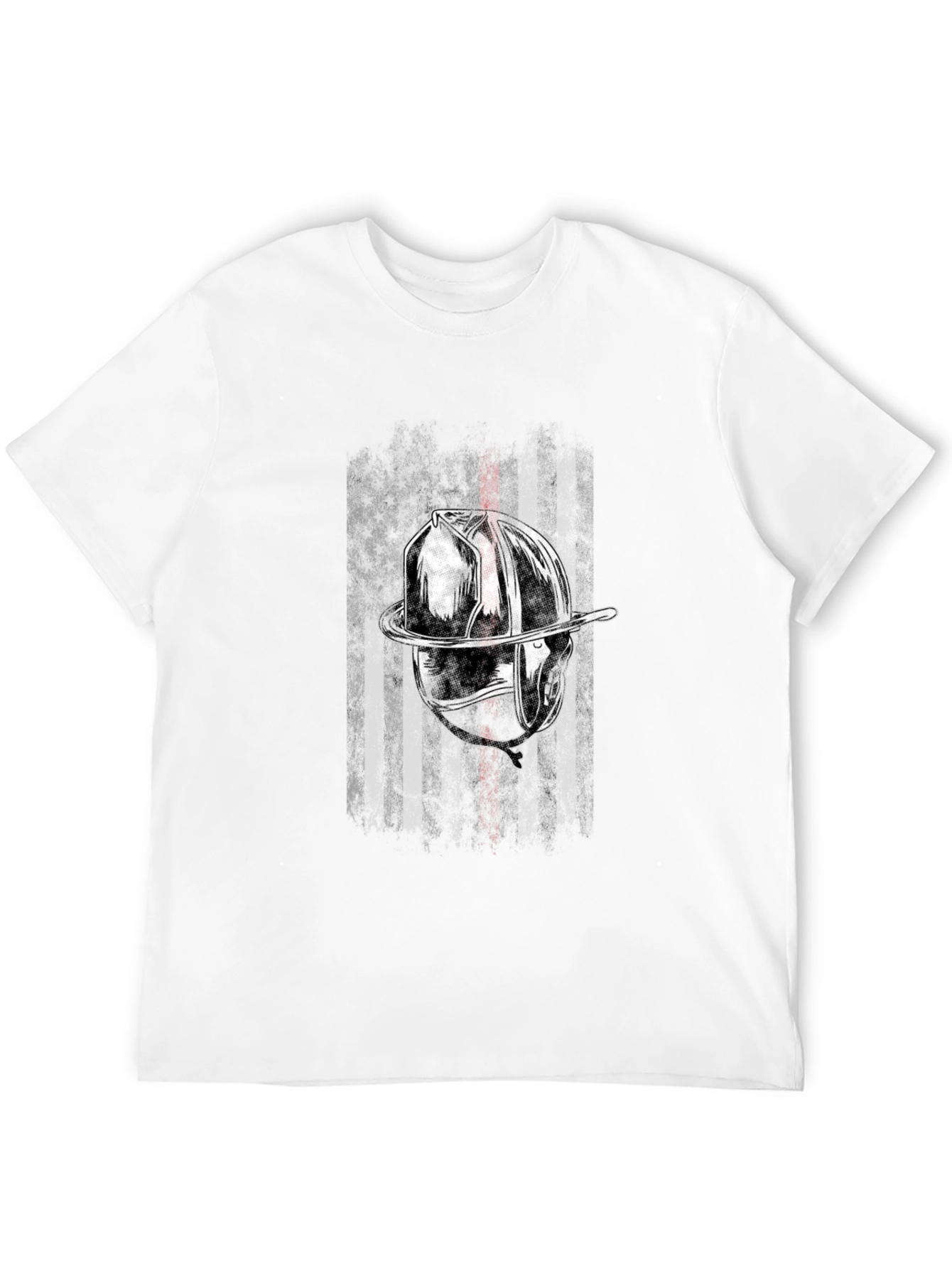 Firefighter Helmet Flag Graphic T-Shirt