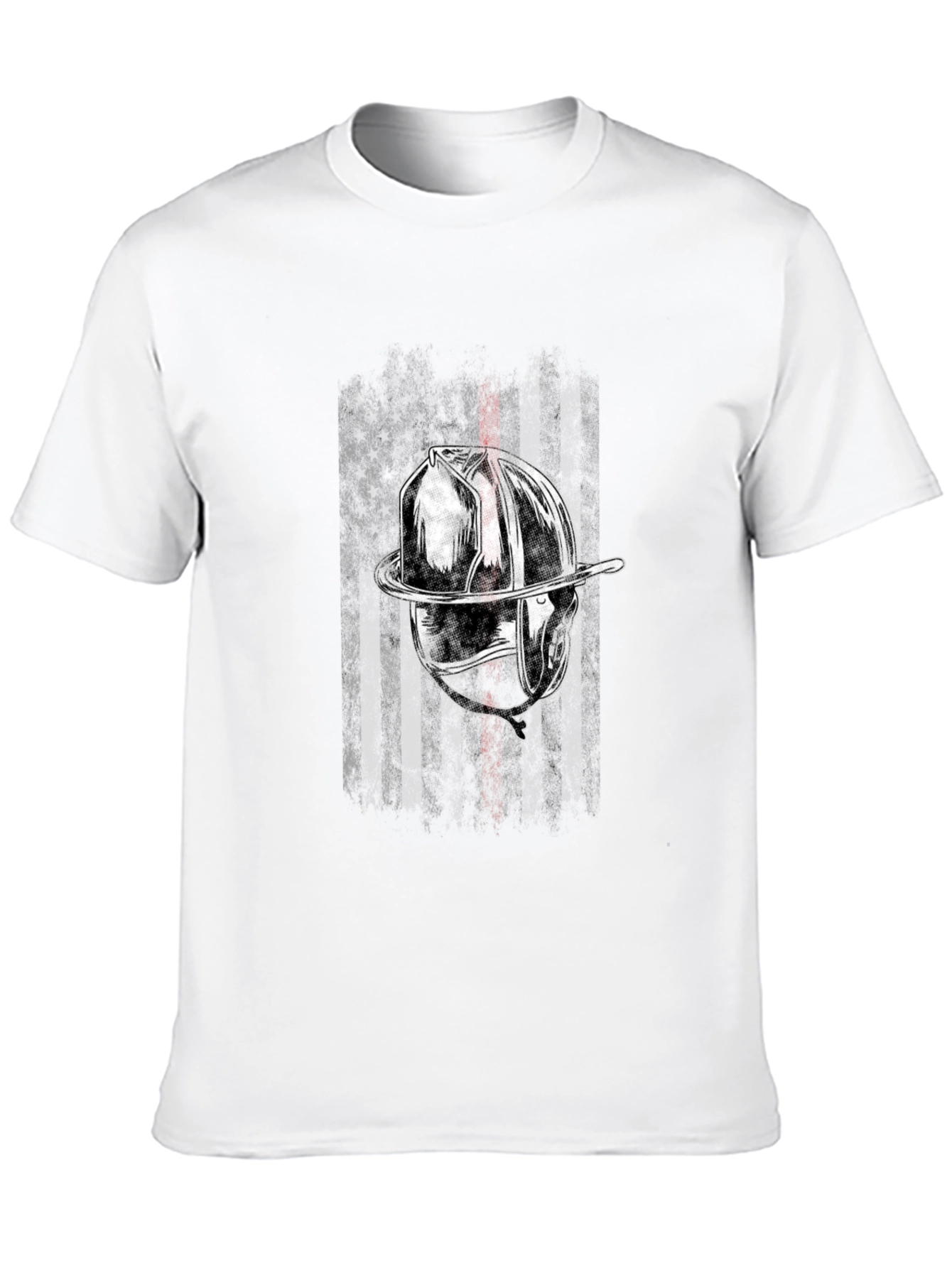 Firefighter Helmet Flag Graphic T-Shirt