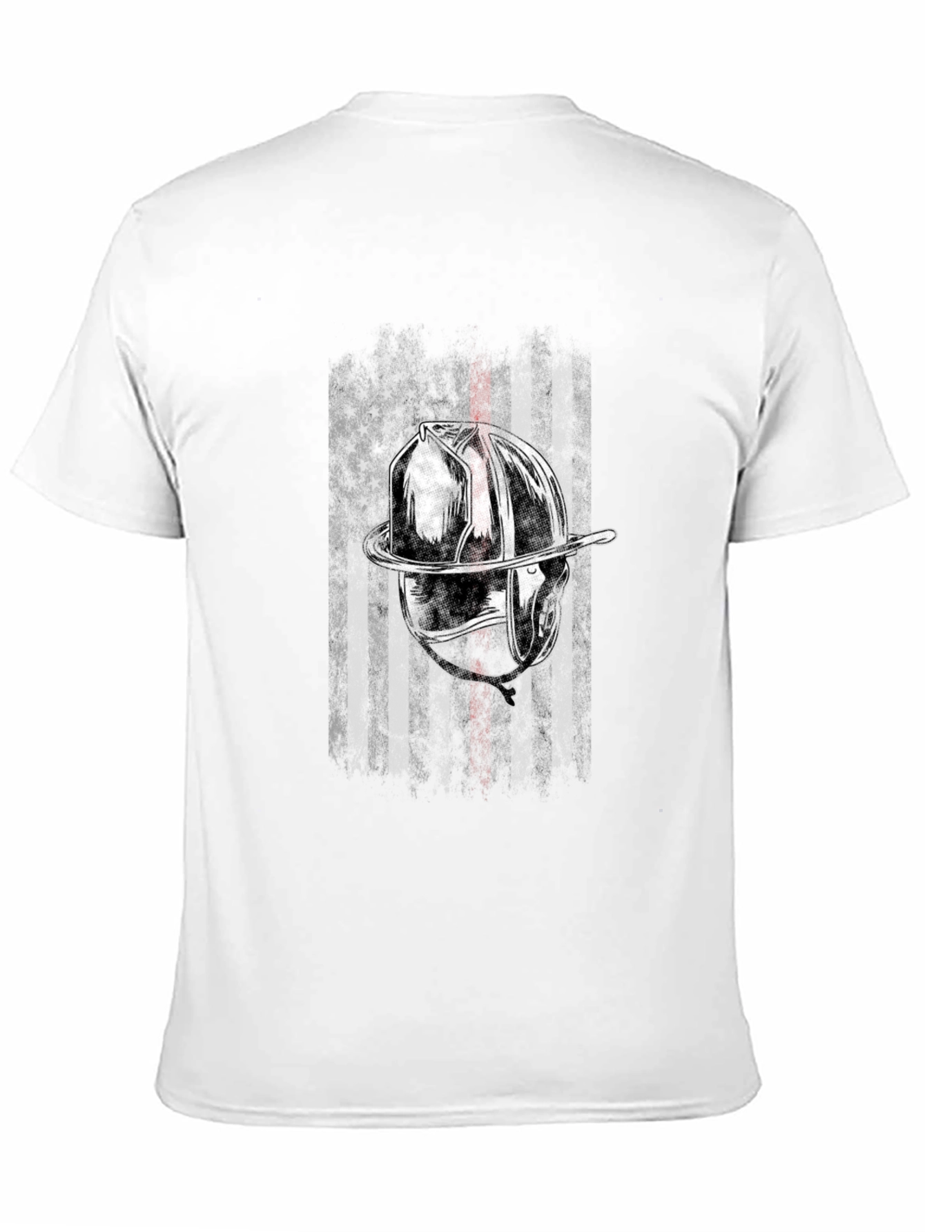 Firefighter Helmet Flag Graphic T-Shirt