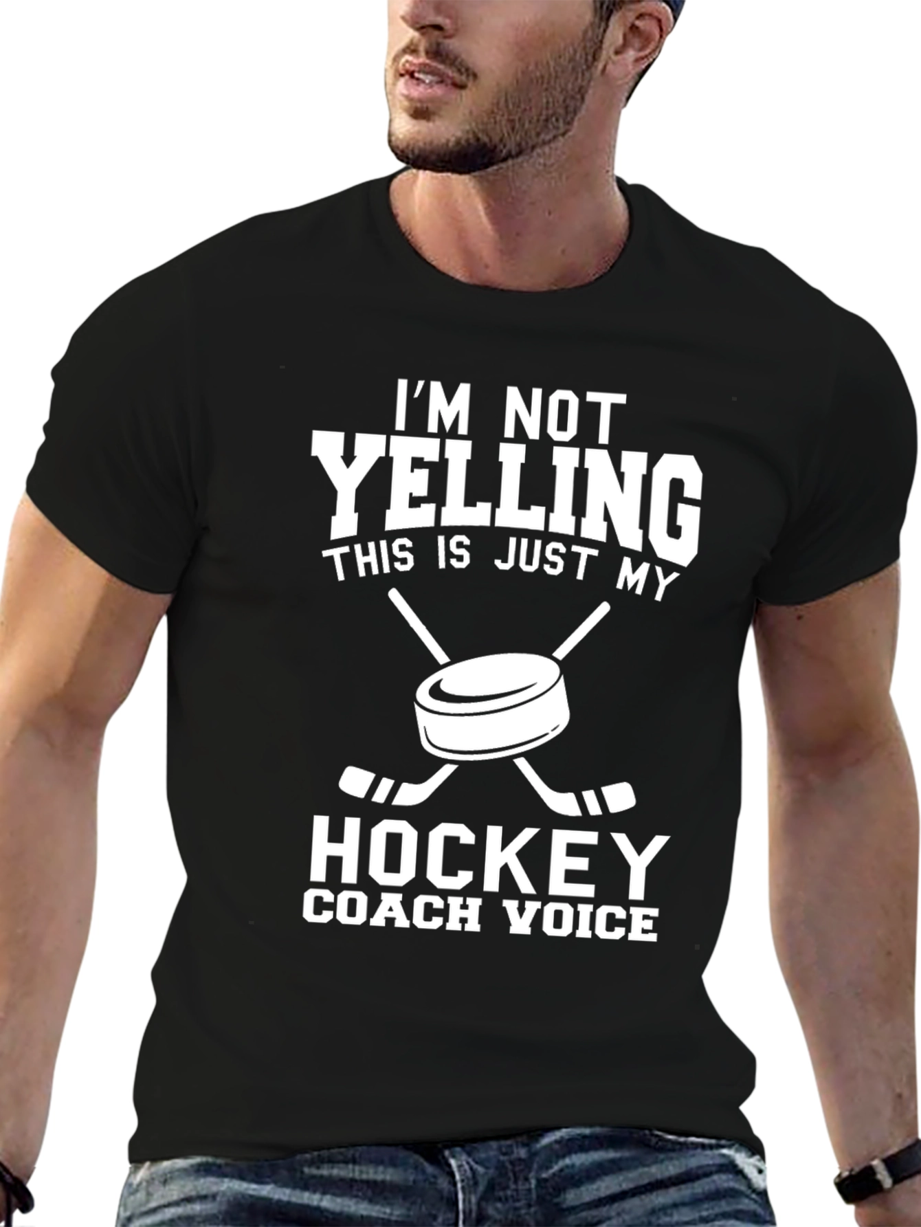 Hockey Coach T-Shirt: Im Not Yelling
