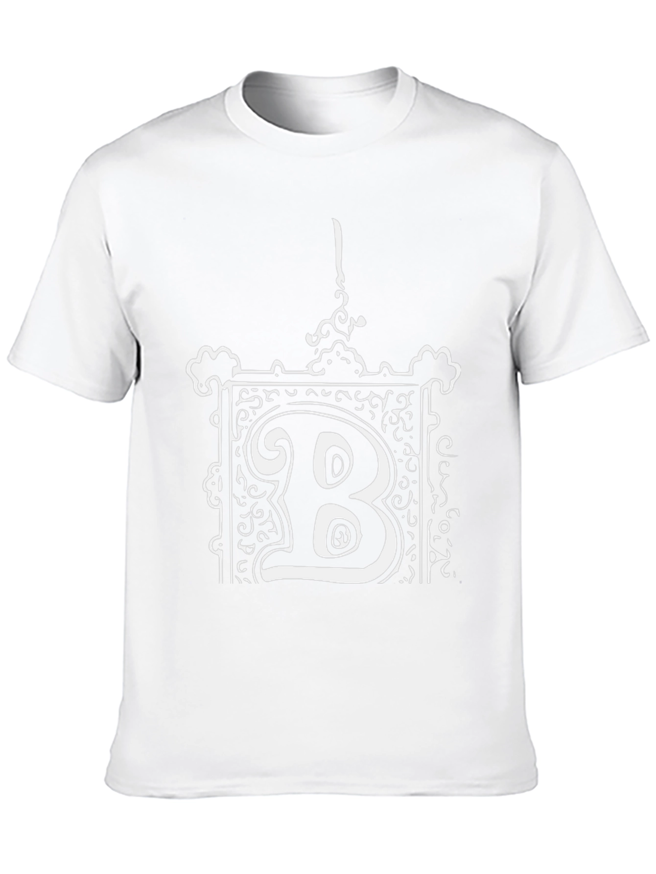 Ornate B Graphic Tee - Black Cotton Blend