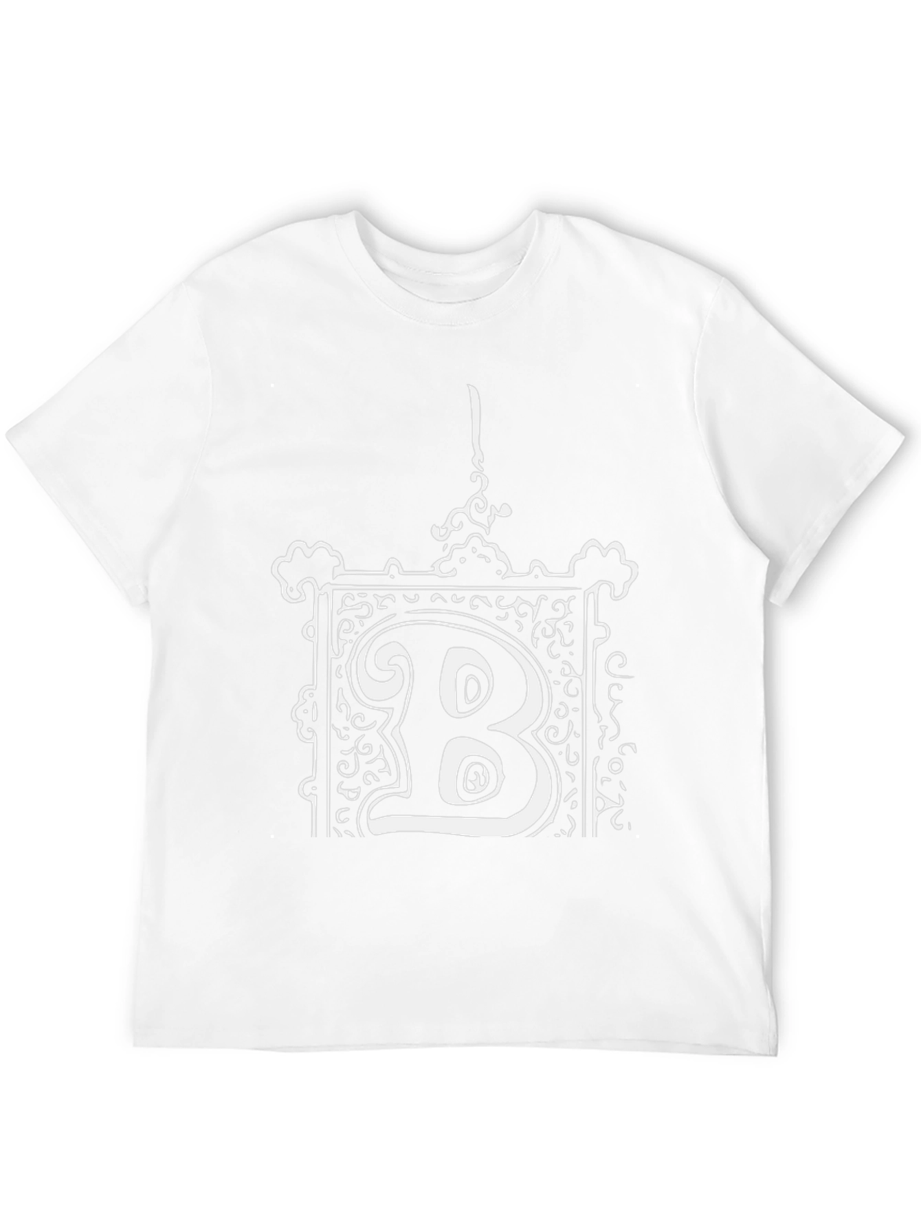 Ornate B Graphic Tee - Black Cotton Blend