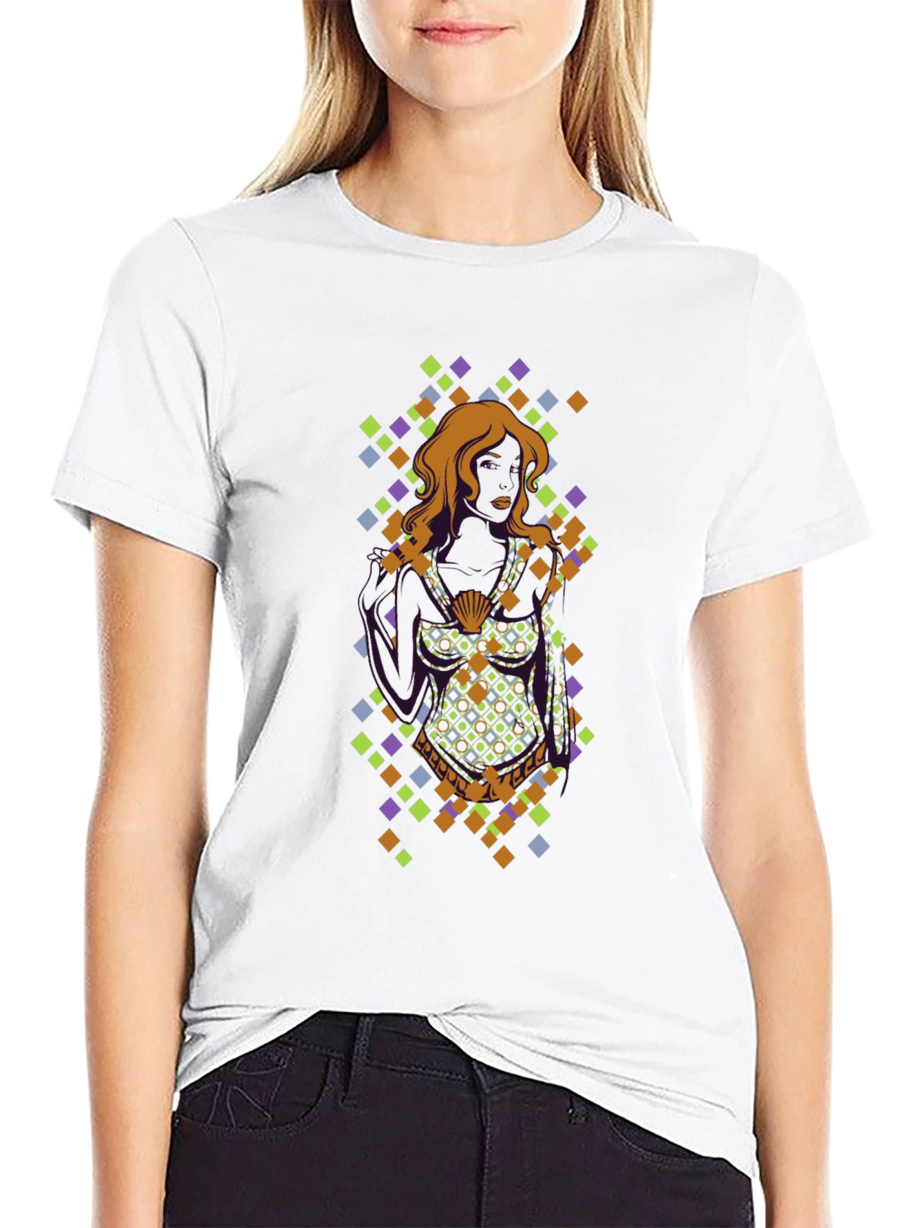 Geometric Diamond Pattern Tee