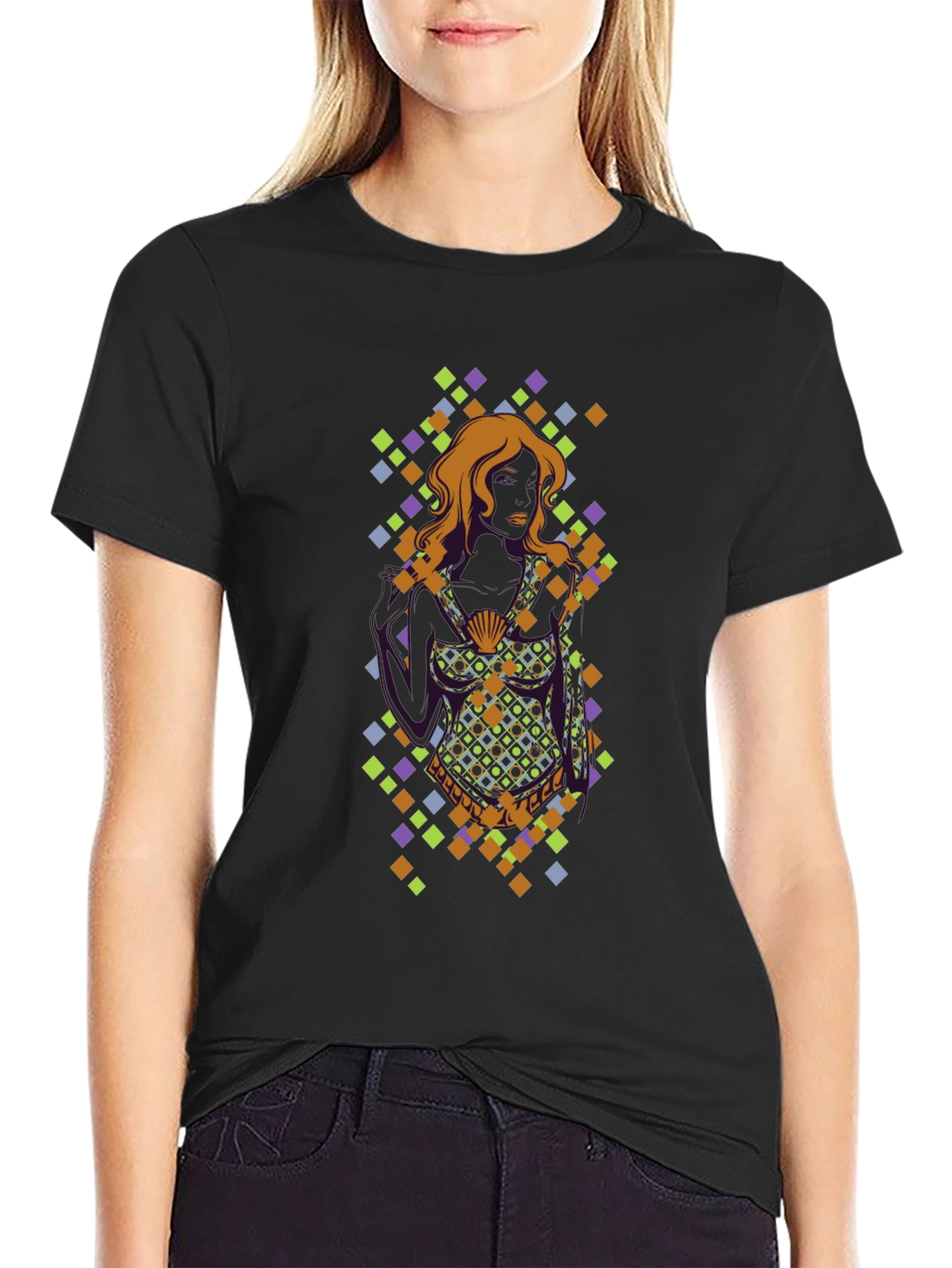 Geometric Diamond Pattern Tee