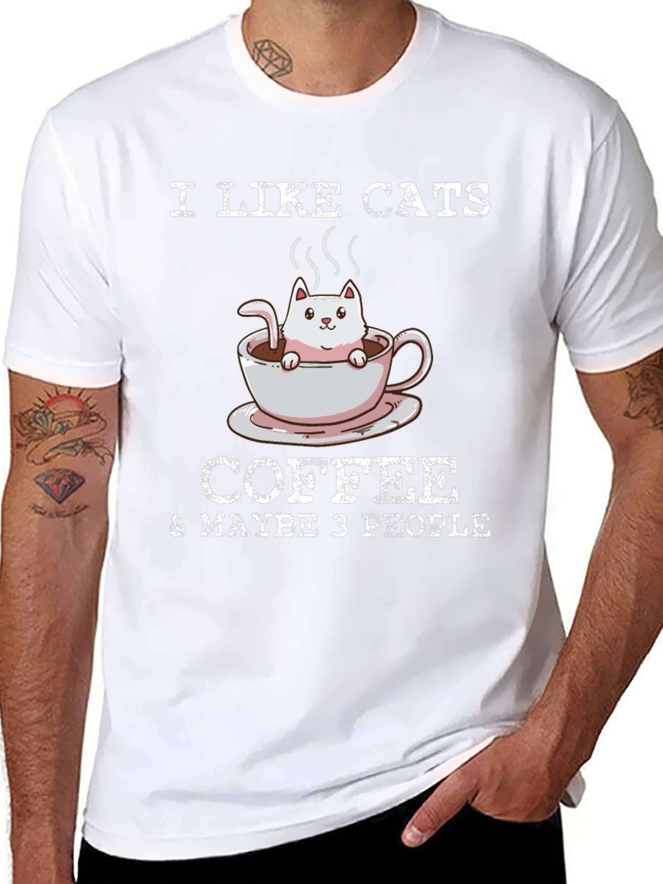 I Like Cats Coffee & Maybe 3 People T-Shirt