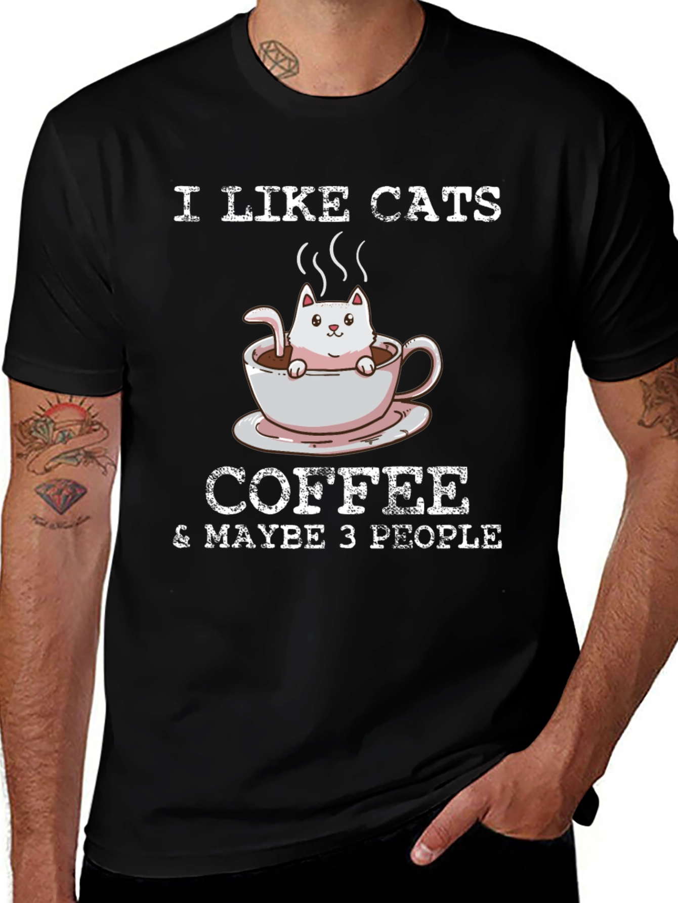 I Like Cats Coffee & Maybe 3 People T-Shirt