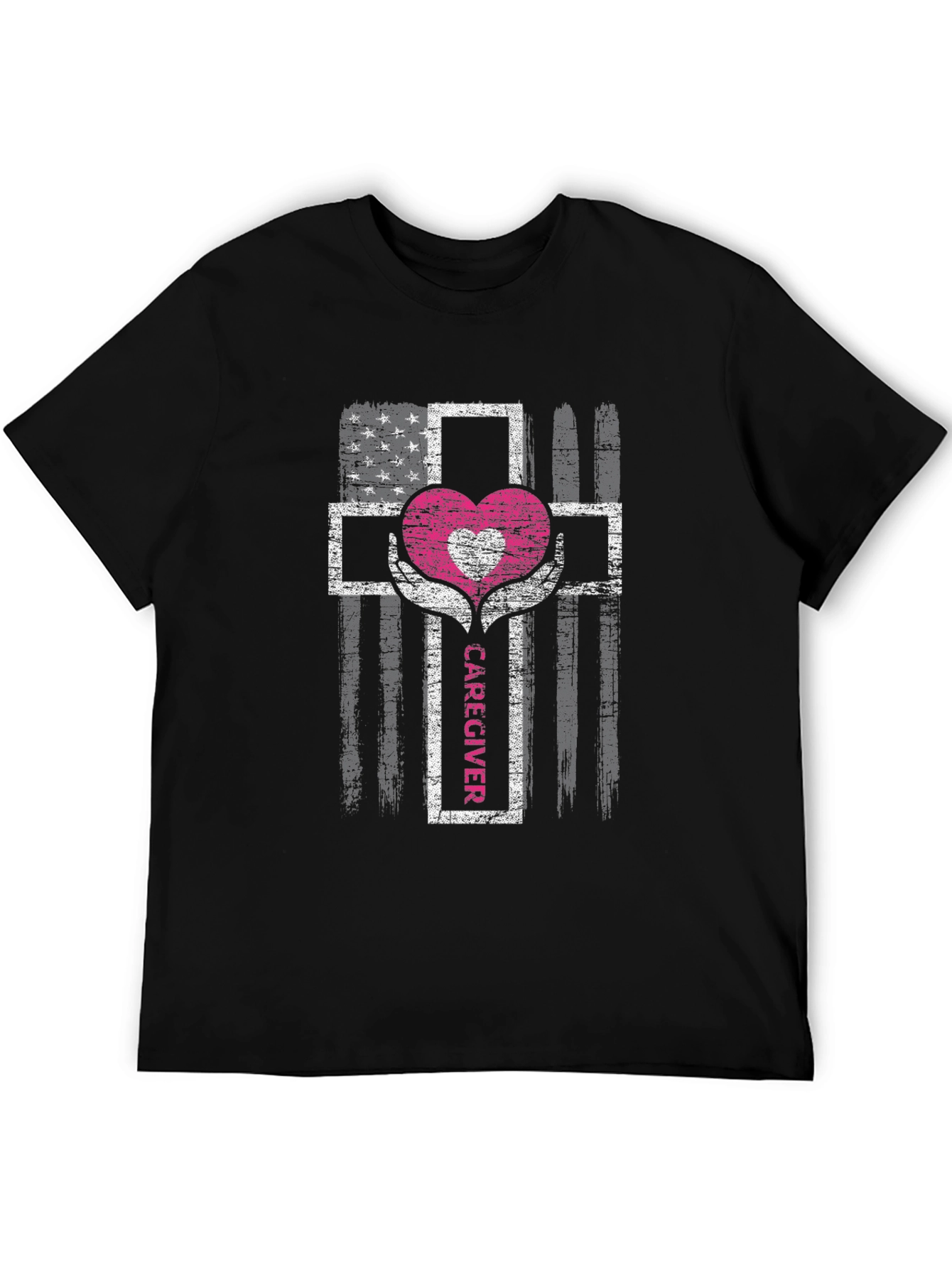 Caregiver Heart Cross Graphic T-Shirt