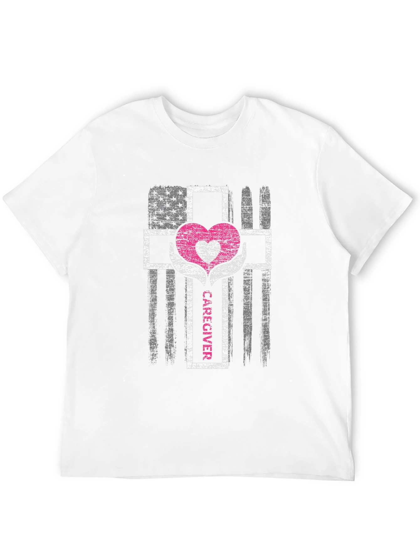 Caregiver Heart Cross Graphic T-Shirt