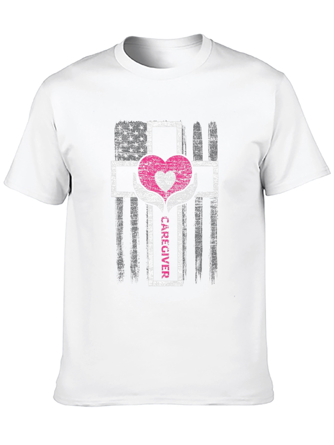 Caregiver Heart Cross Graphic T-Shirt
