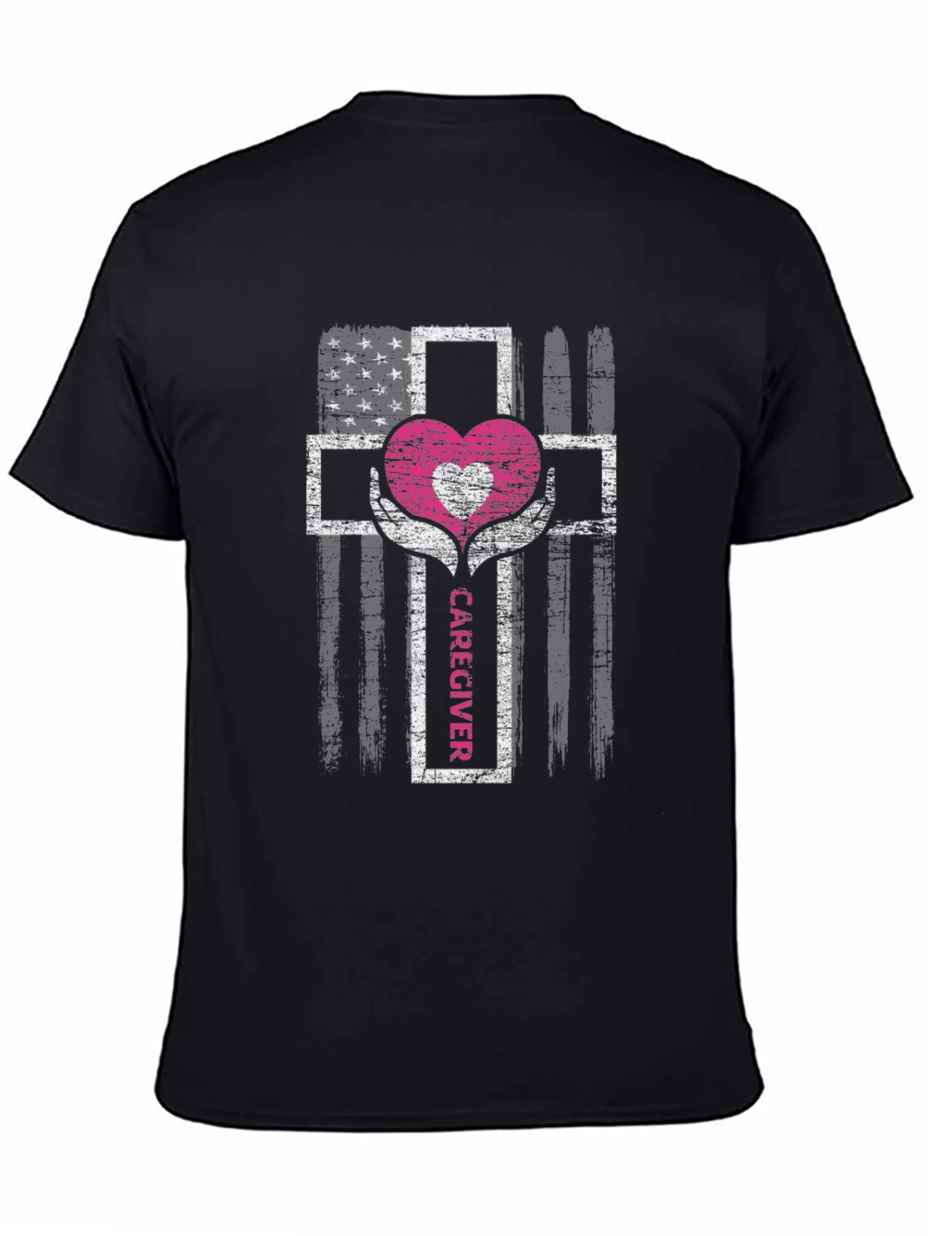 Caregiver Heart Cross Graphic T-Shirt