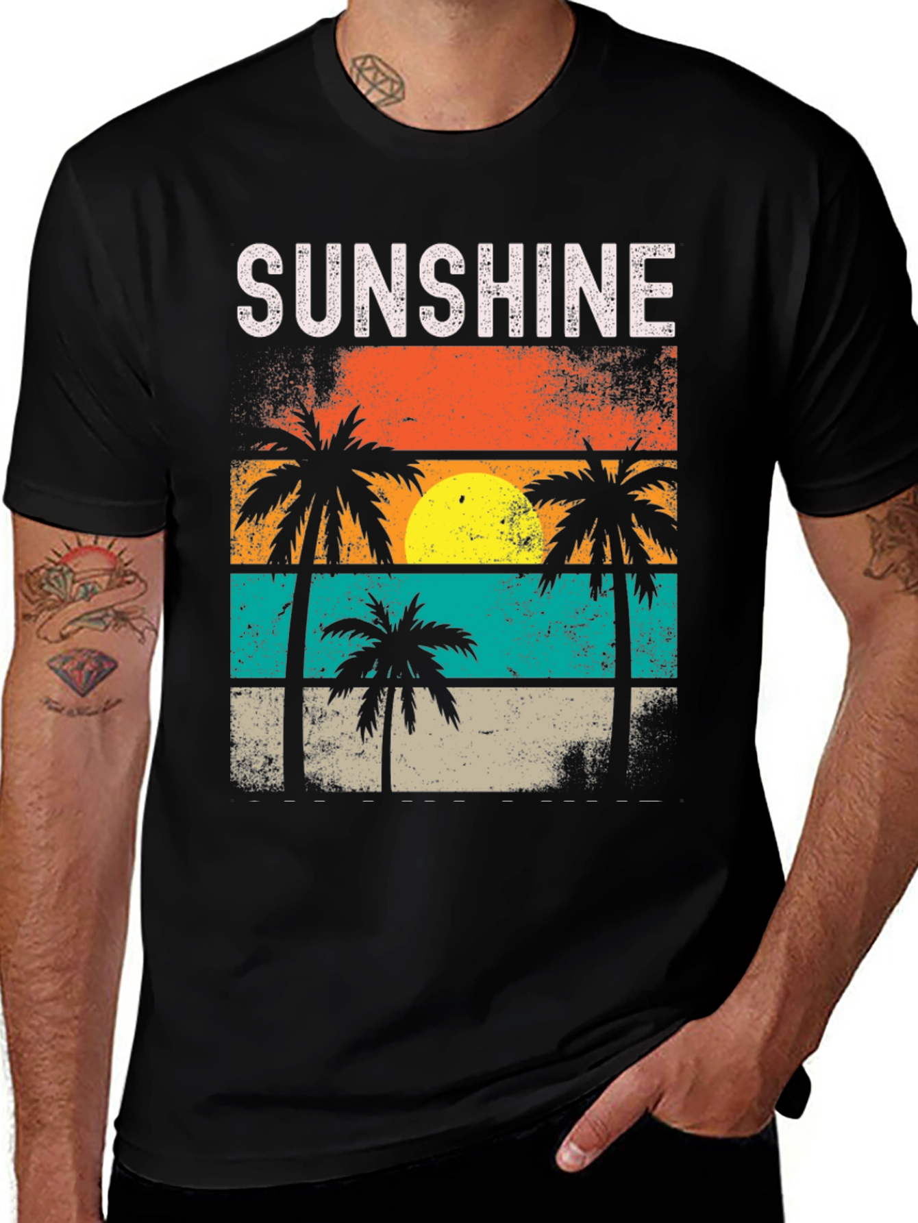 Sunshine Palm Tree Retro T-Shirt