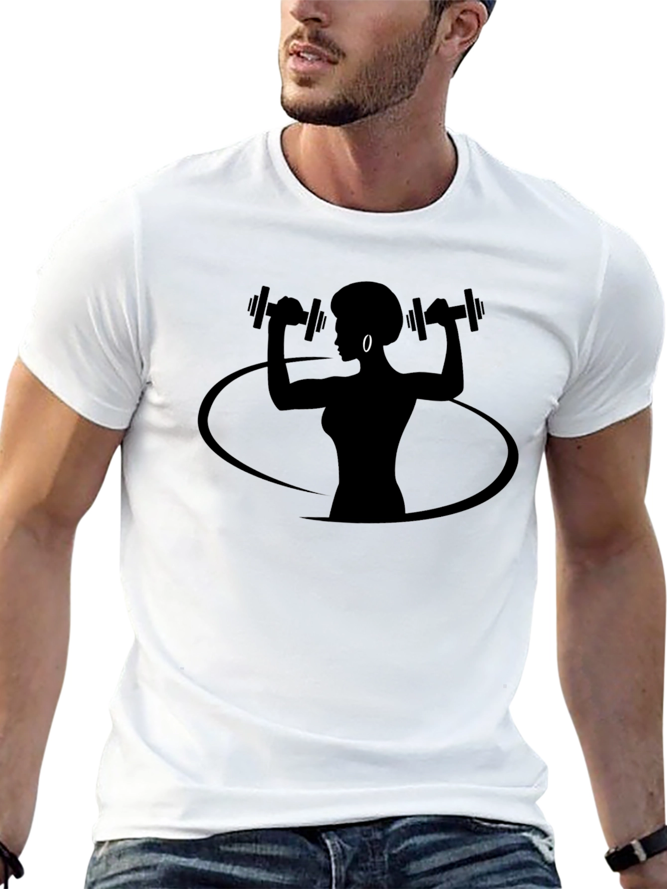 Workout Woman Graphic Tee - Black Fitness T-Shirt