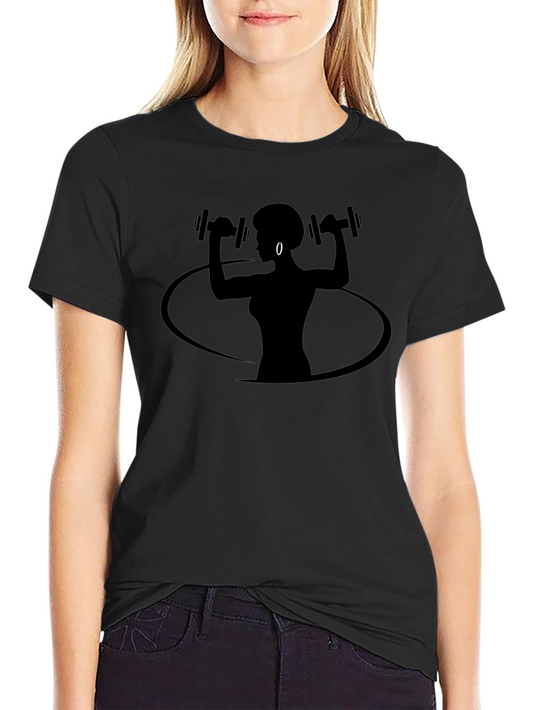 Workout Woman Graphic Tee - Black Fitness T-Shirt