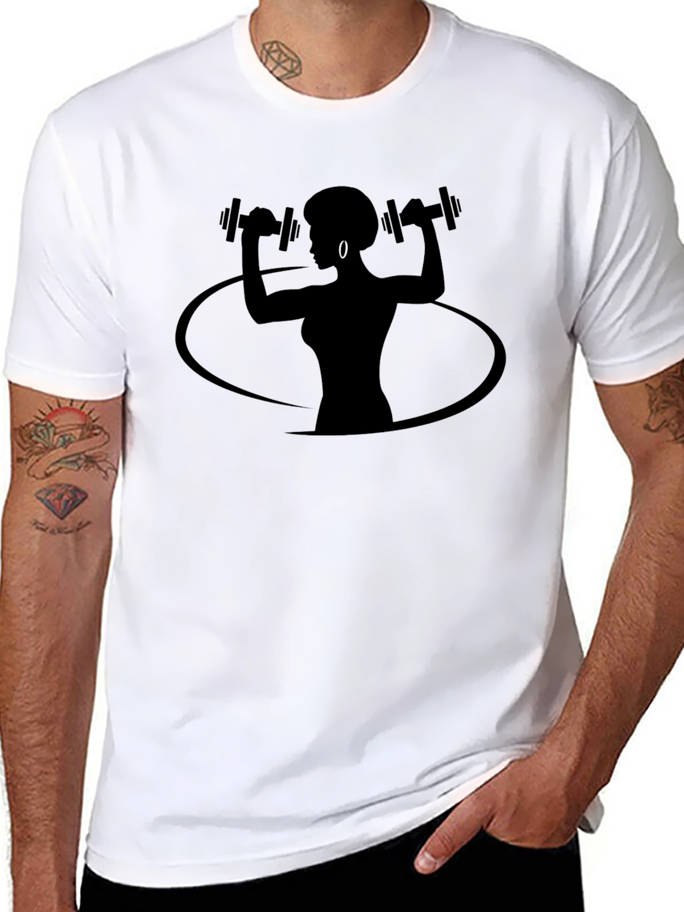 Workout Woman Graphic Tee - Black Fitness T-Shirt