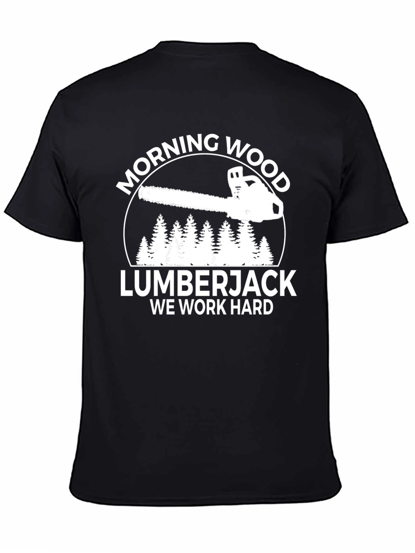 Morning Wood Lumberjack Black Graphic T-Shirt