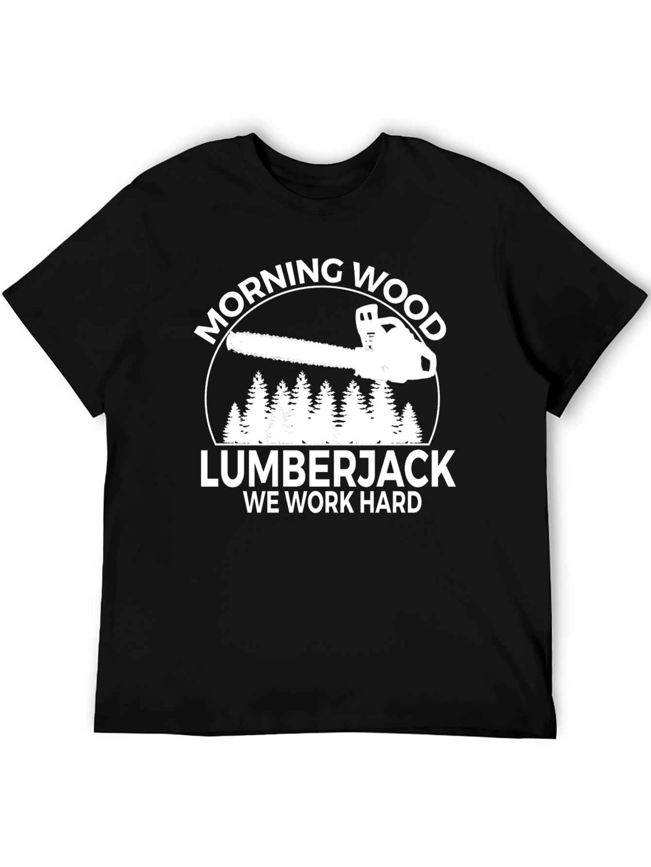 Morning Wood Lumberjack Black Graphic T-Shirt