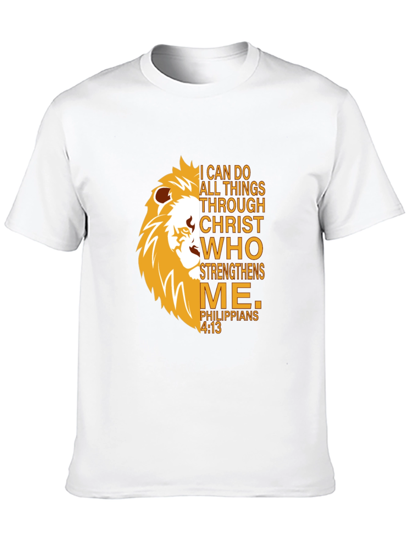 Lion Strength T-Shirt - Christian Philippians 4:13