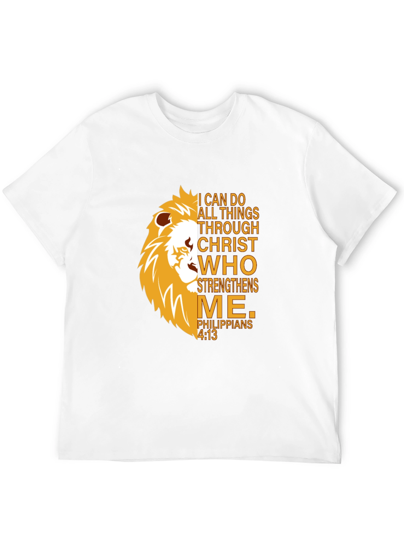 Lion Strength T-Shirt - Christian Philippians 4:13