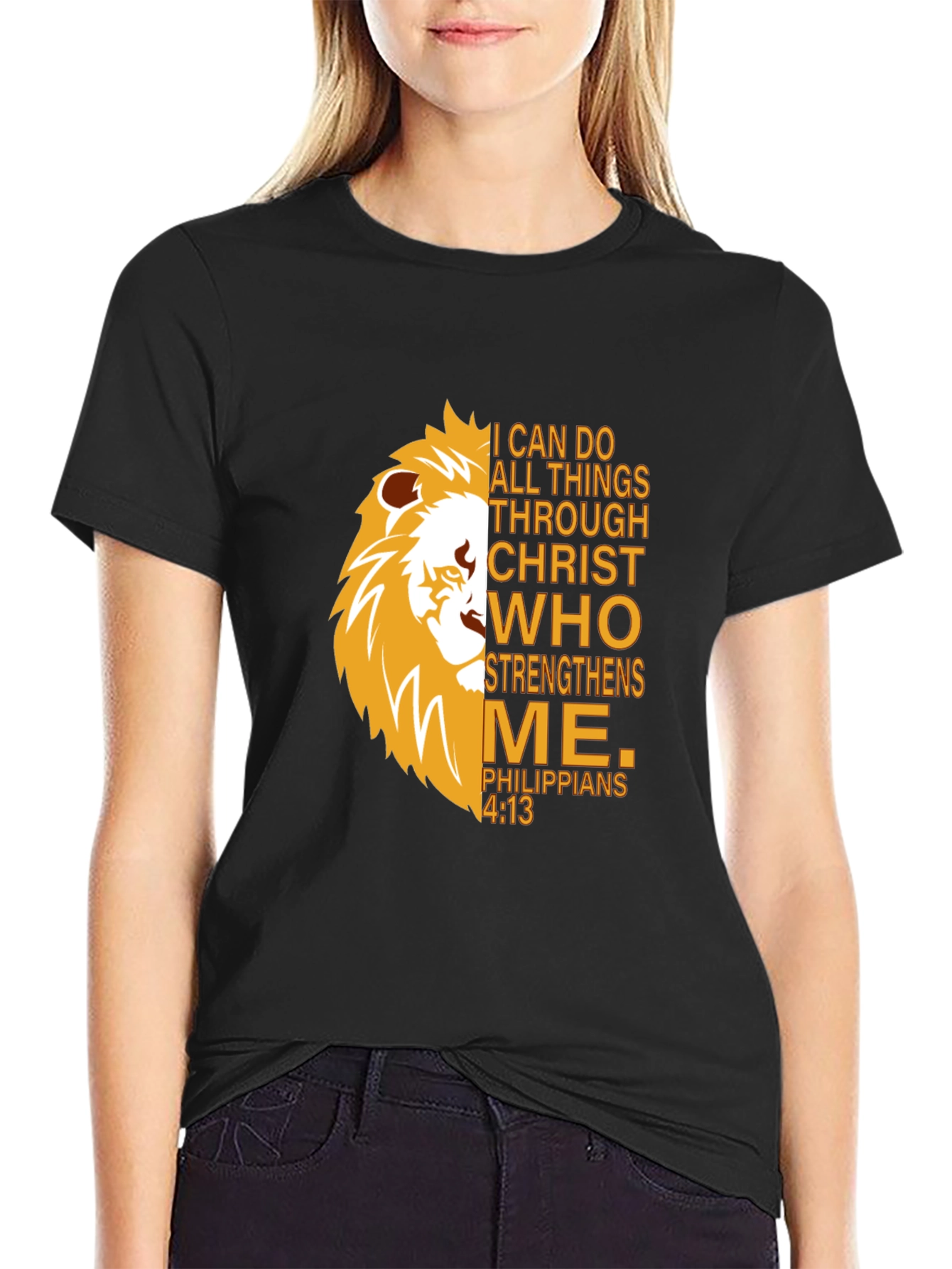 Lion Strength T-Shirt - Christian Philippians 4:13