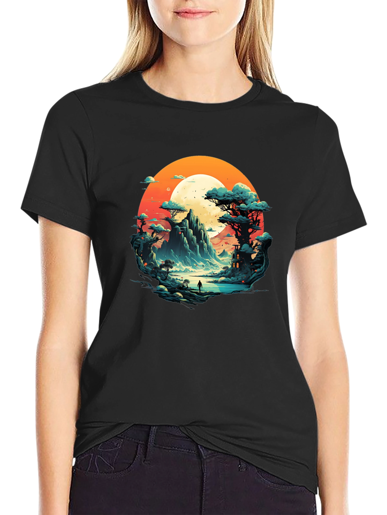 Scenic Mountain Landscape Graphic Tee