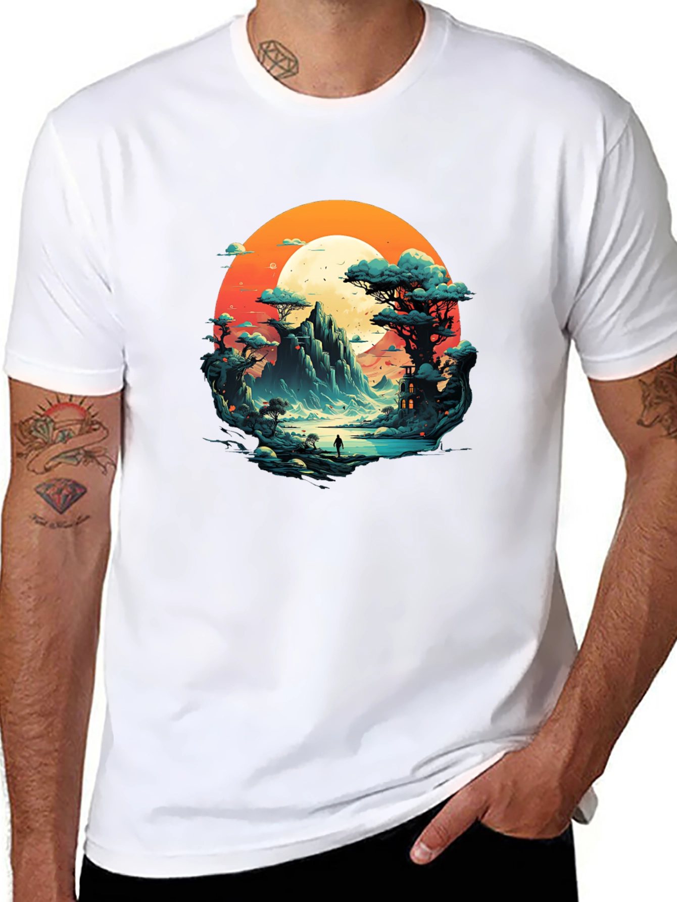 Scenic Mountain Landscape Graphic Tee
