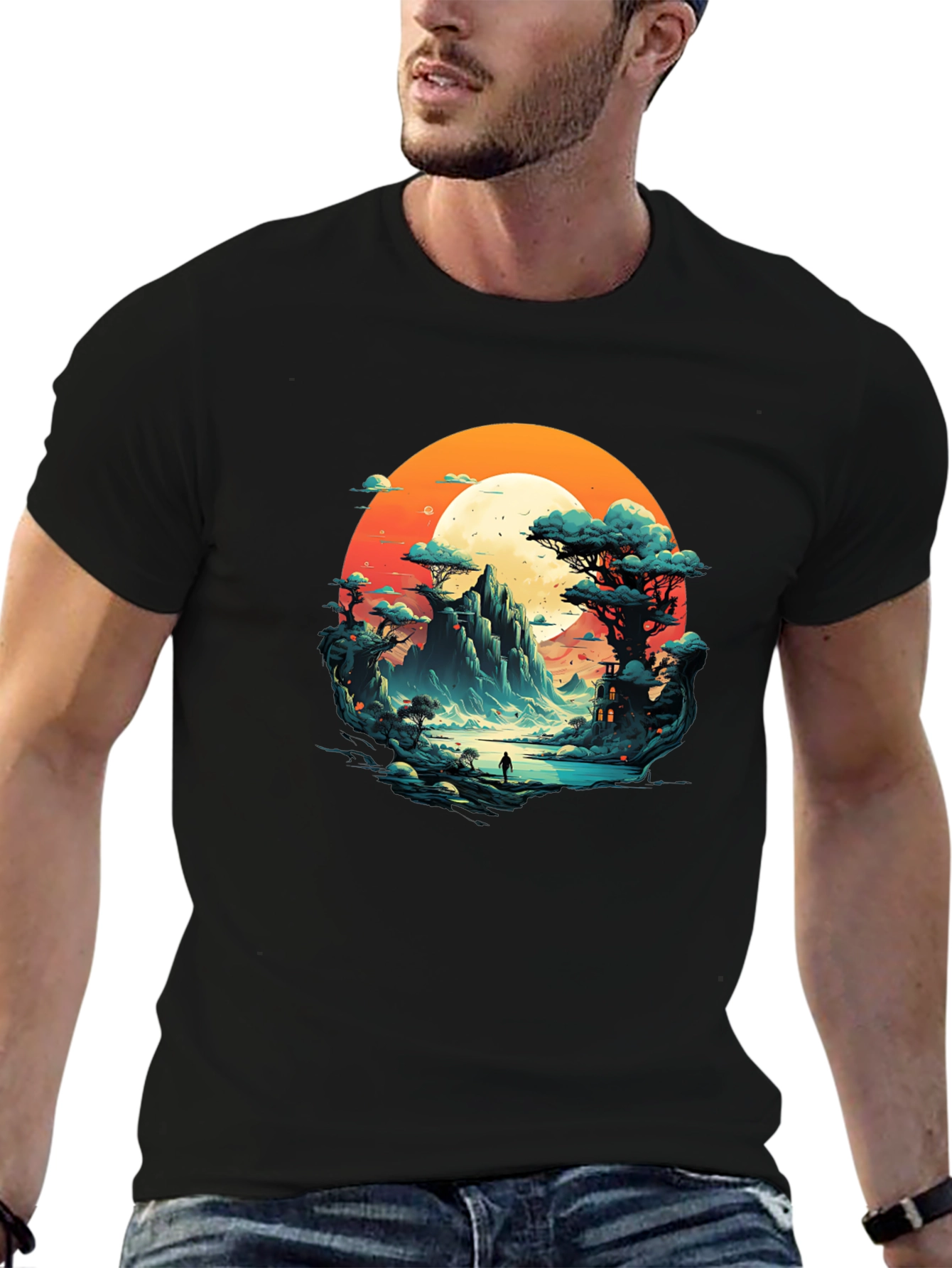 Scenic Mountain Landscape Graphic Tee