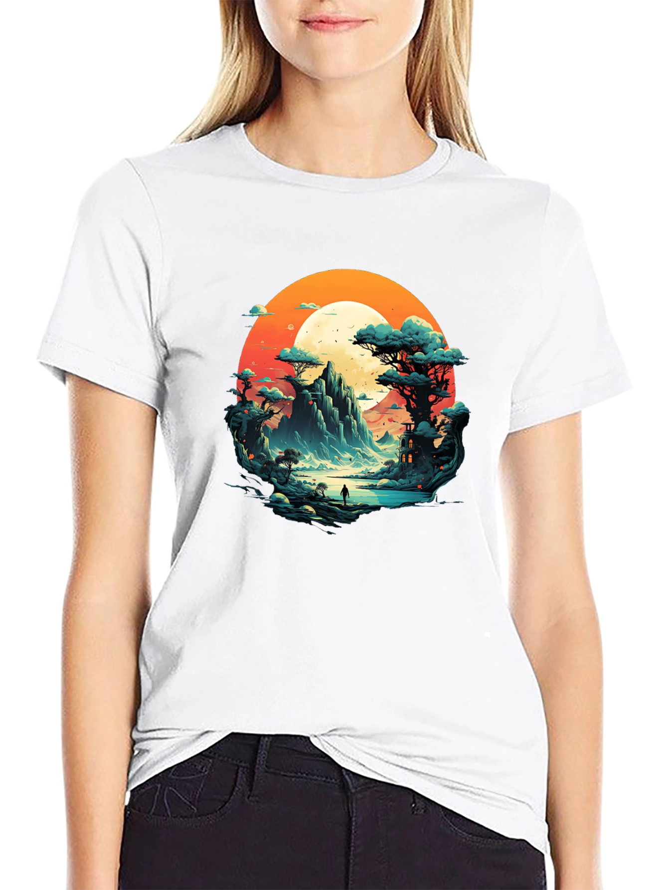 Scenic Mountain Landscape Graphic Tee