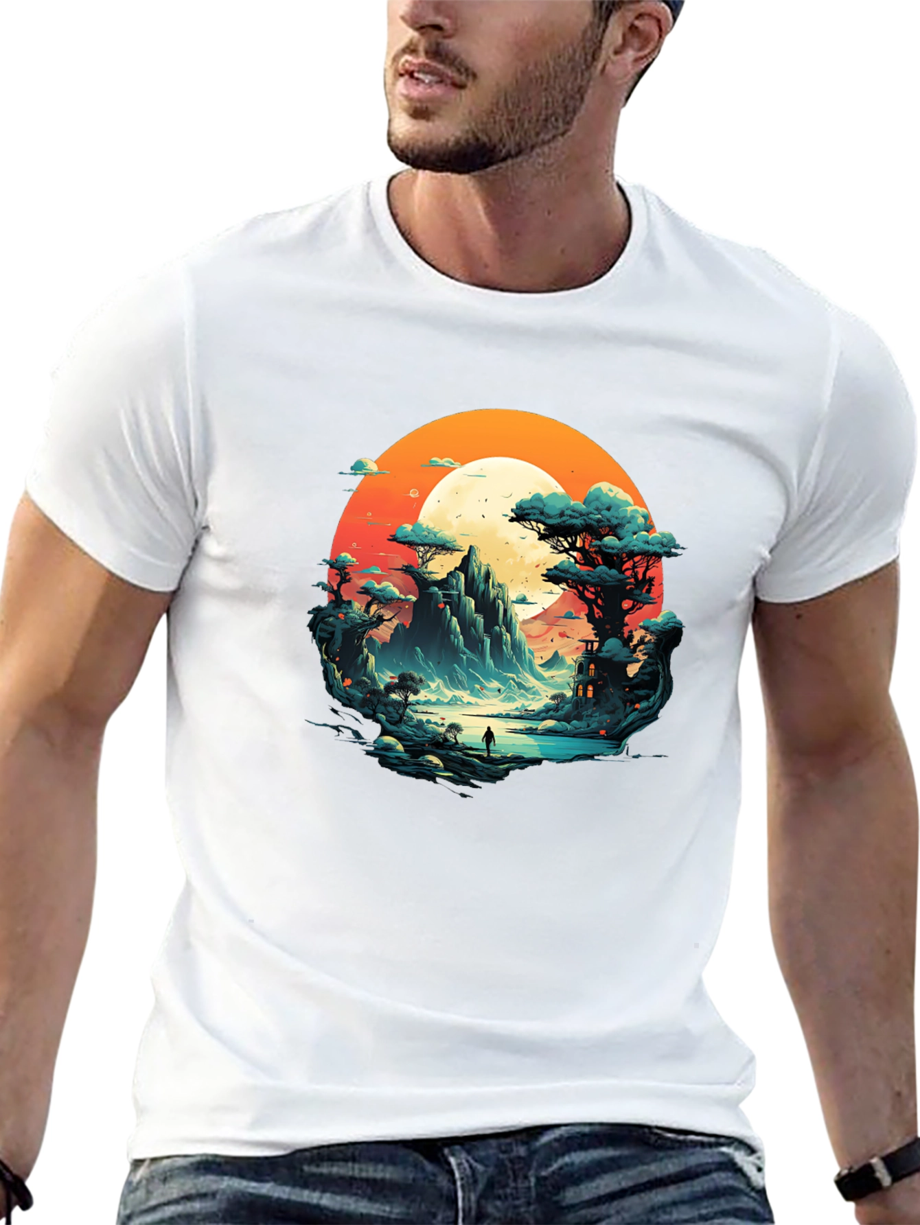 Scenic Mountain Landscape Graphic Tee