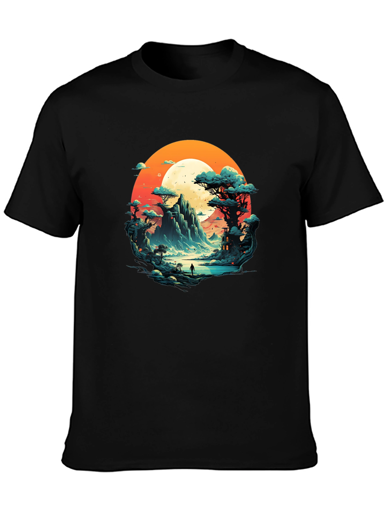Scenic Mountain Landscape Graphic Tee