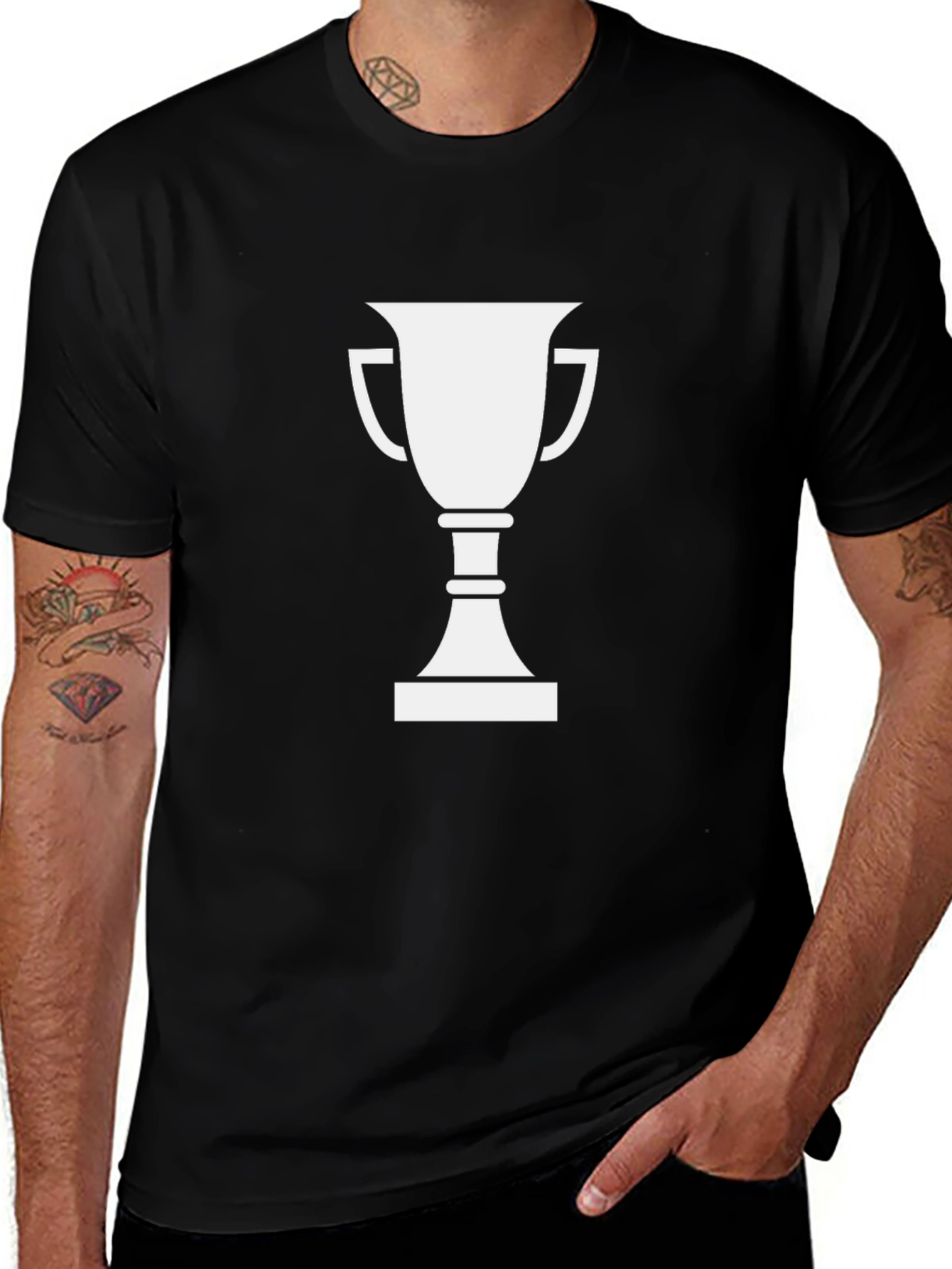 Trophy Graphic T-Shirt - Black Cotton Tee