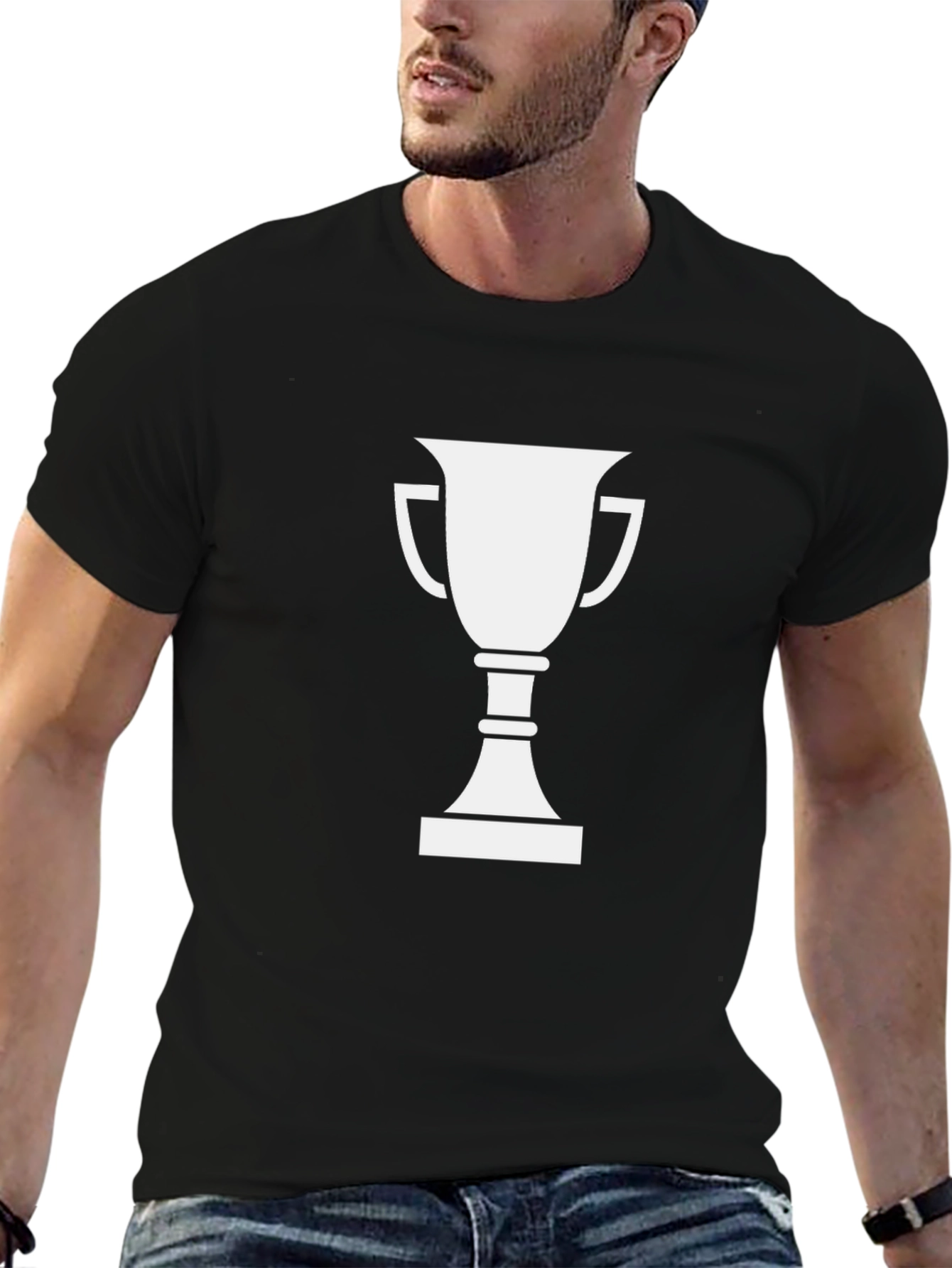 Trophy Graphic T-Shirt - Black Cotton Tee