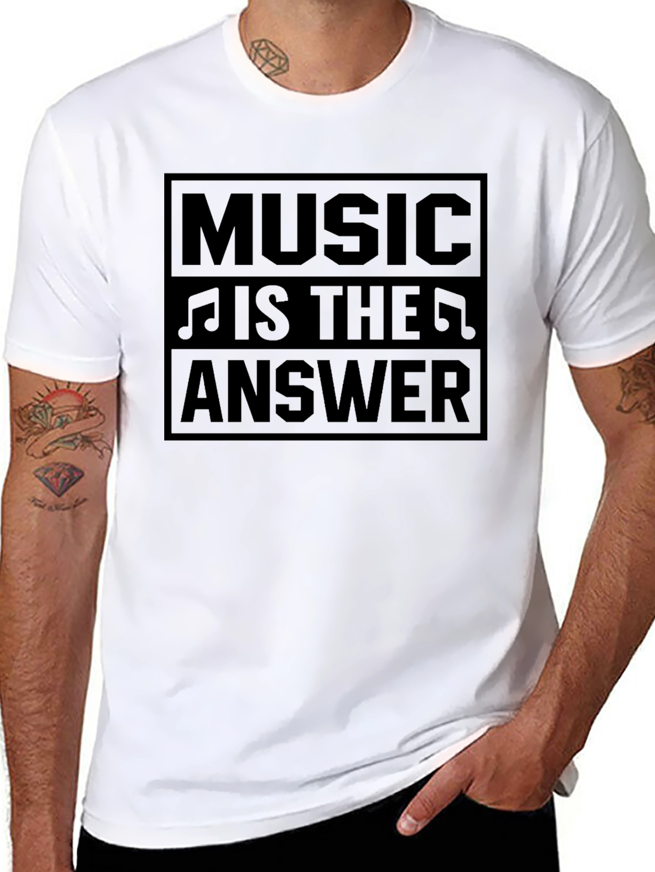 Music Is The Answer Black T-Shirt