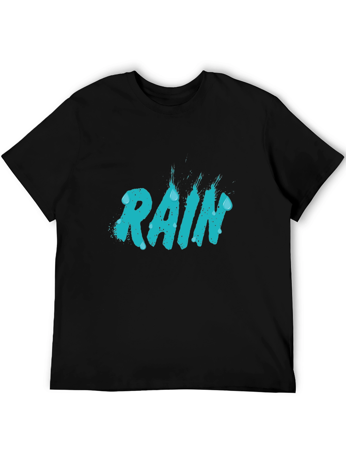 Rain Graphic T-Shirt - Stylish Mens Black Tee