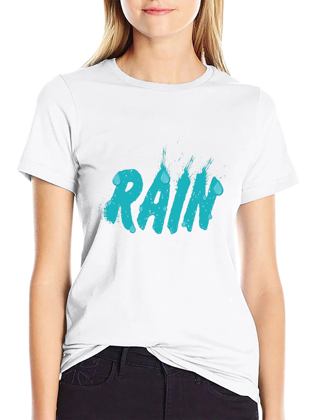 Rain Graphic T-Shirt - Stylish Mens Black Tee
