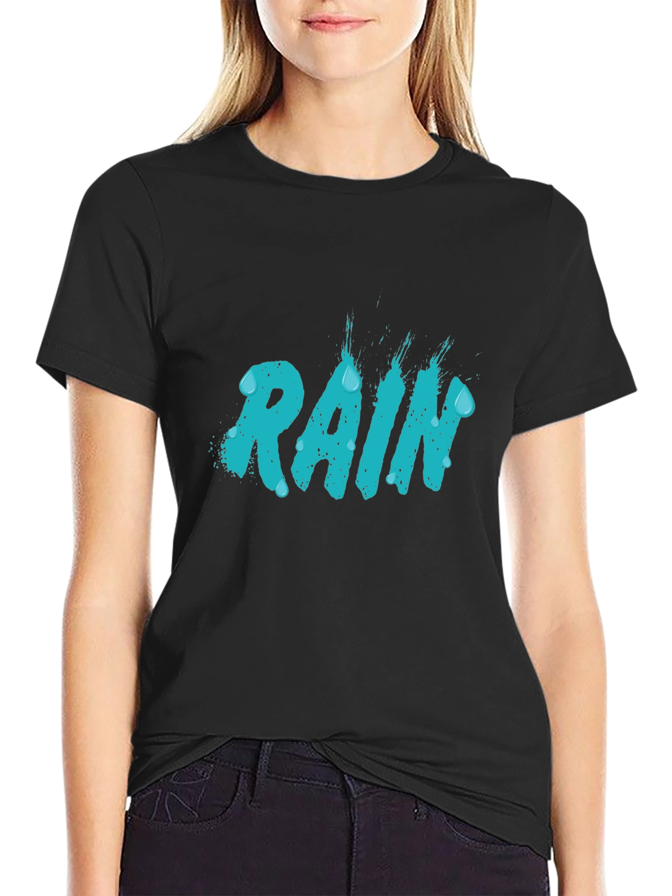 Rain Graphic T-Shirt - Stylish Mens Black Tee