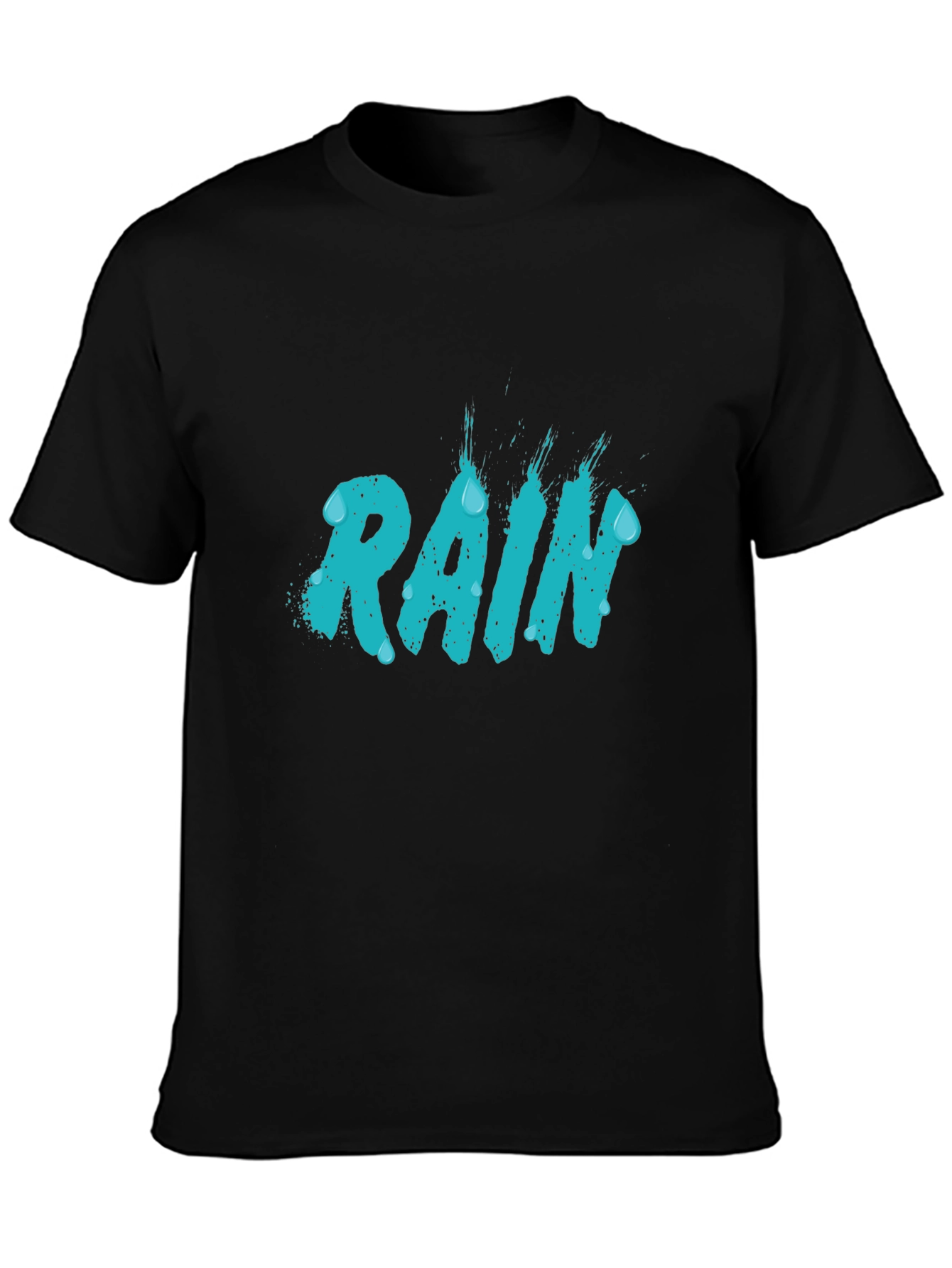 Rain Graphic T-Shirt - Stylish Mens Black Tee