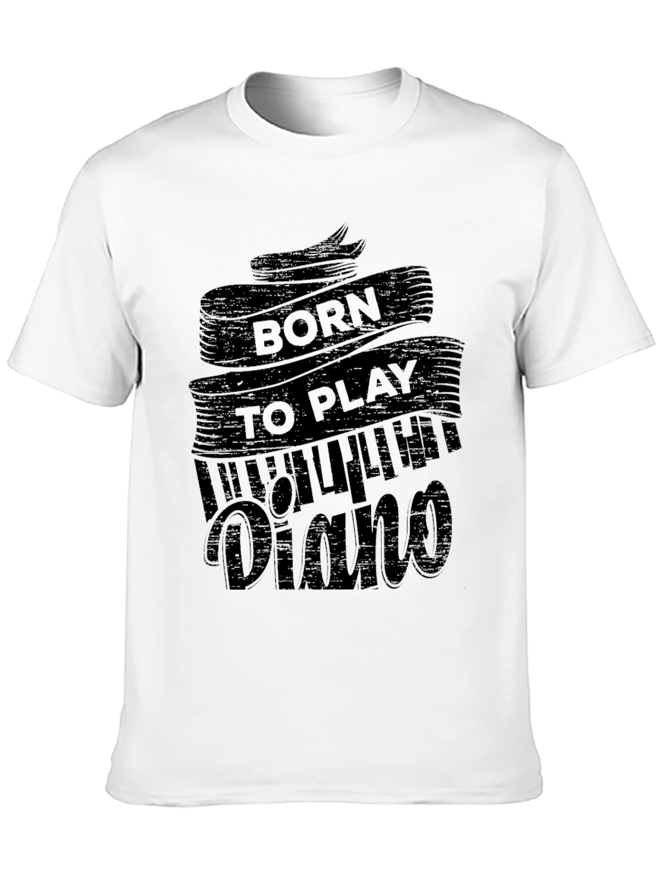 Born to Play Piano Black Graphic Tee