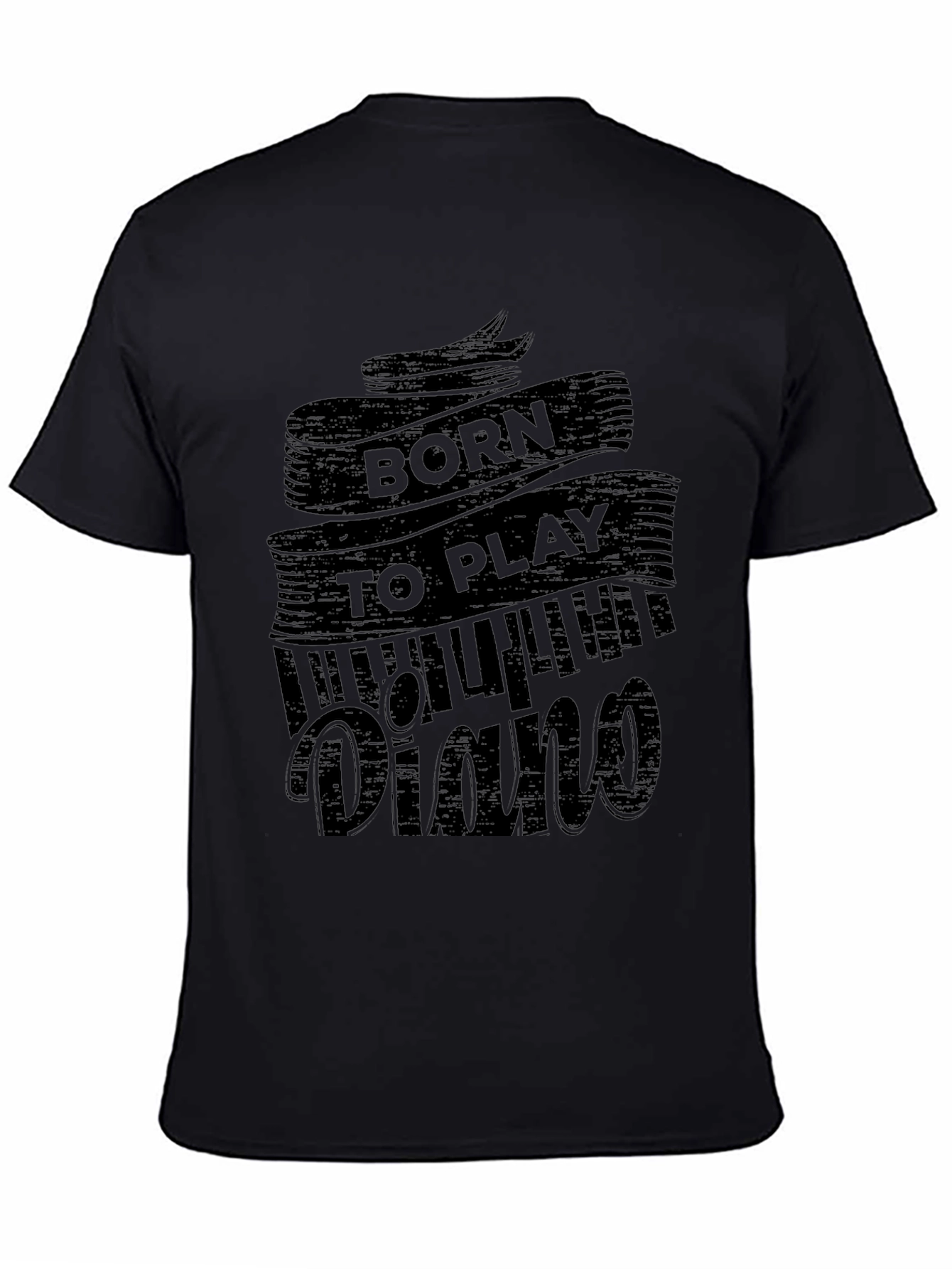 Born to Play Piano Black Graphic Tee