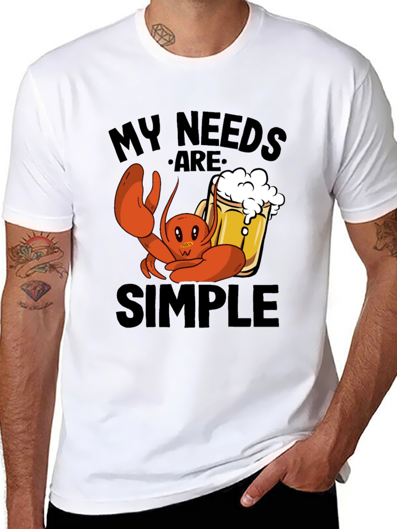 My Needs Are Simple Lobster Beer T-Shirt