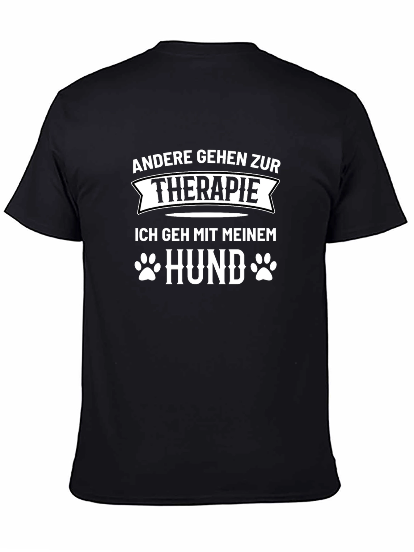 Therapie Hund Graphic Tee -  Mens Black Cotton T-Shirt